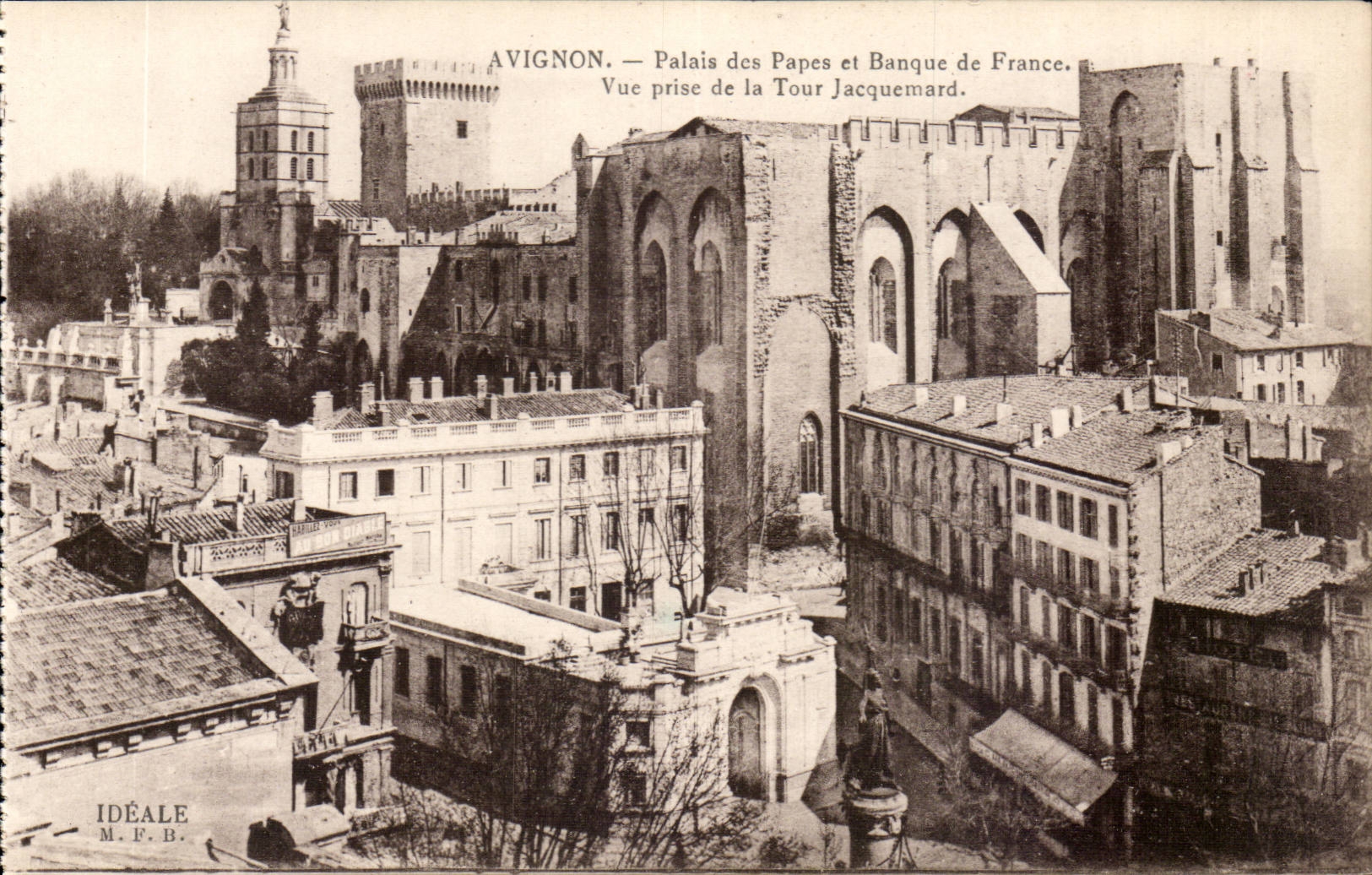 Gaumen Avignon-CPA der Papste und der Banke von Frankreich gesehen vom Jacquemard Aufsatz