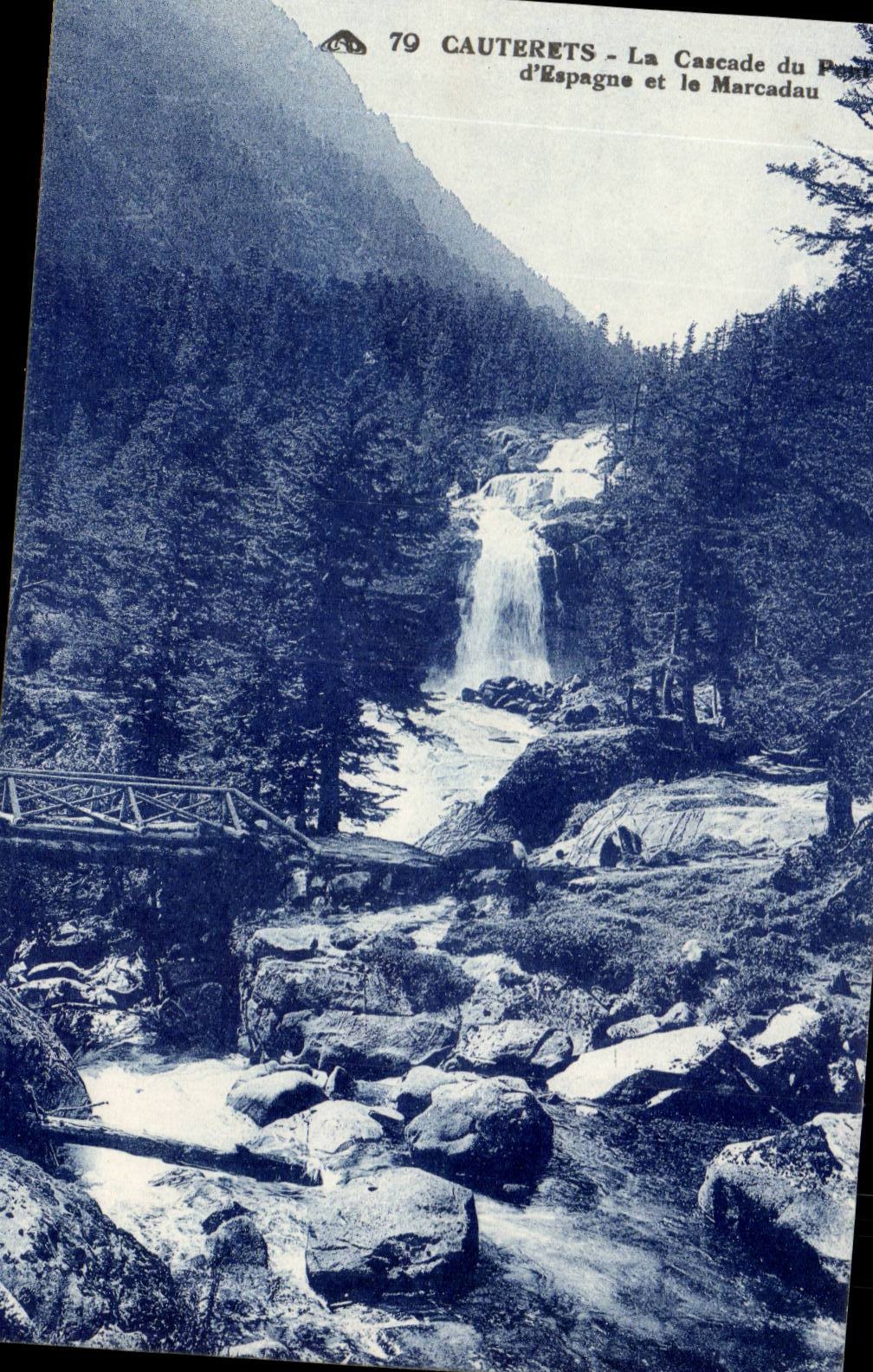 Cauterets CPA die Kaskade der Brucke von Spanien und von Marcadau