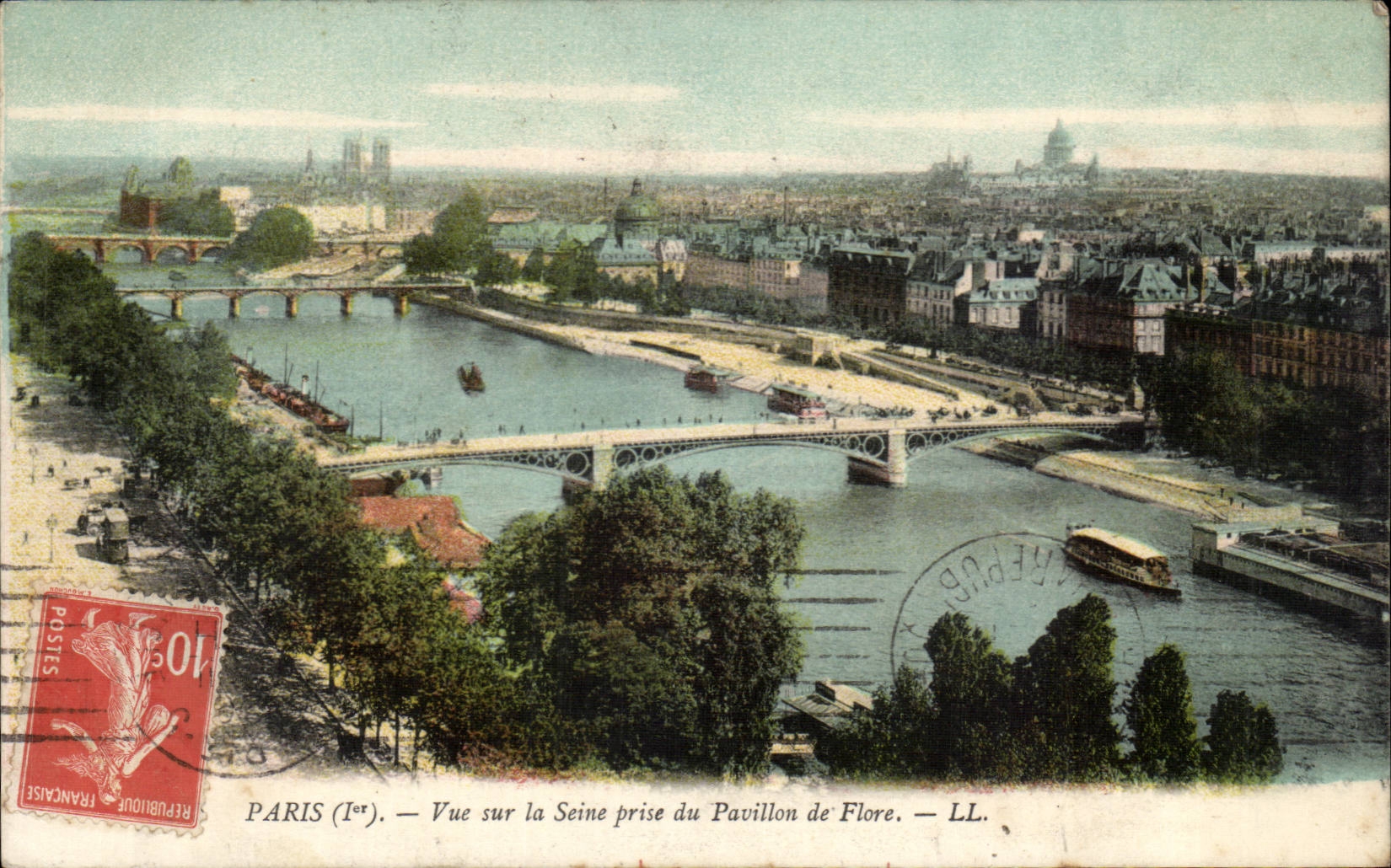 Paris CPA Vue sur la Seine prise du pavillon de Flore
