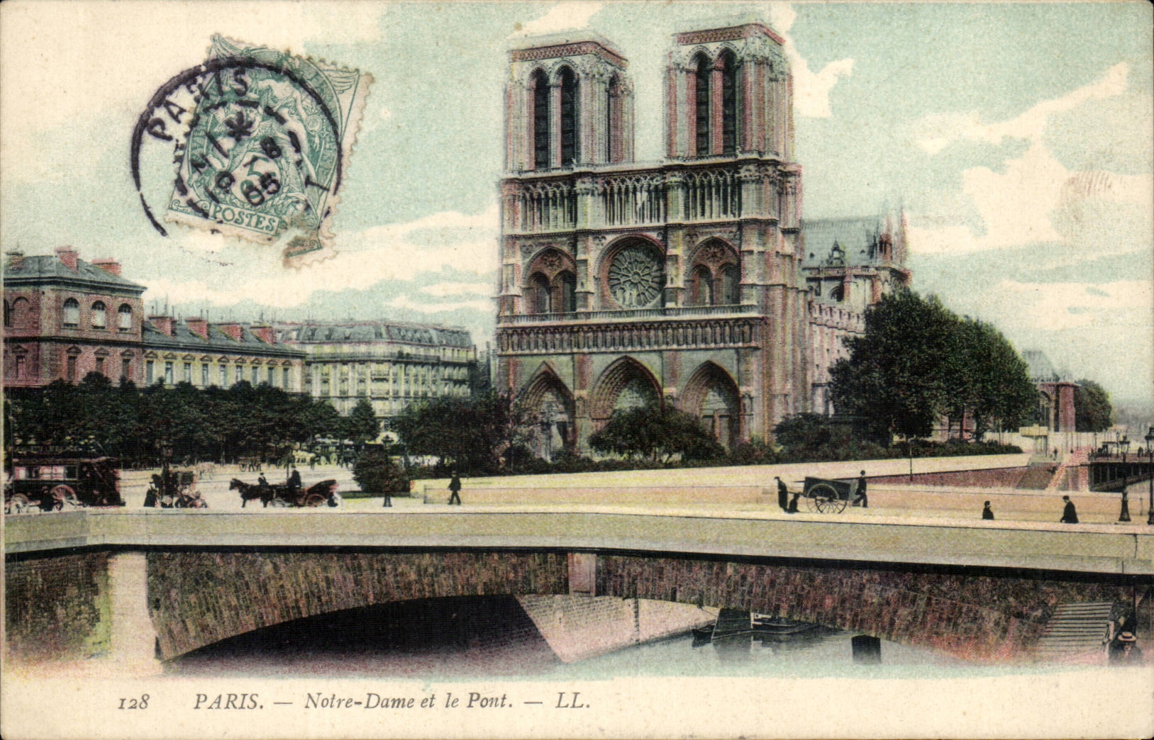 Paris CPA Notre Dame et le pont