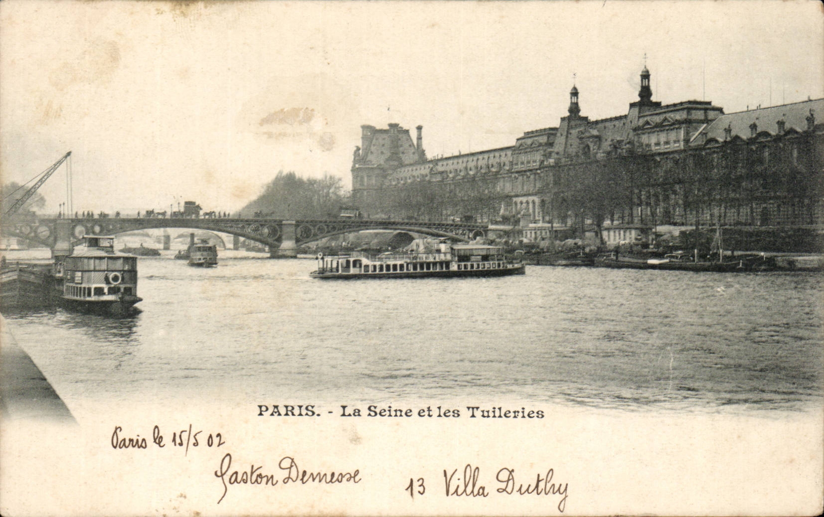 Paris CPA La Seine et les Tuileries