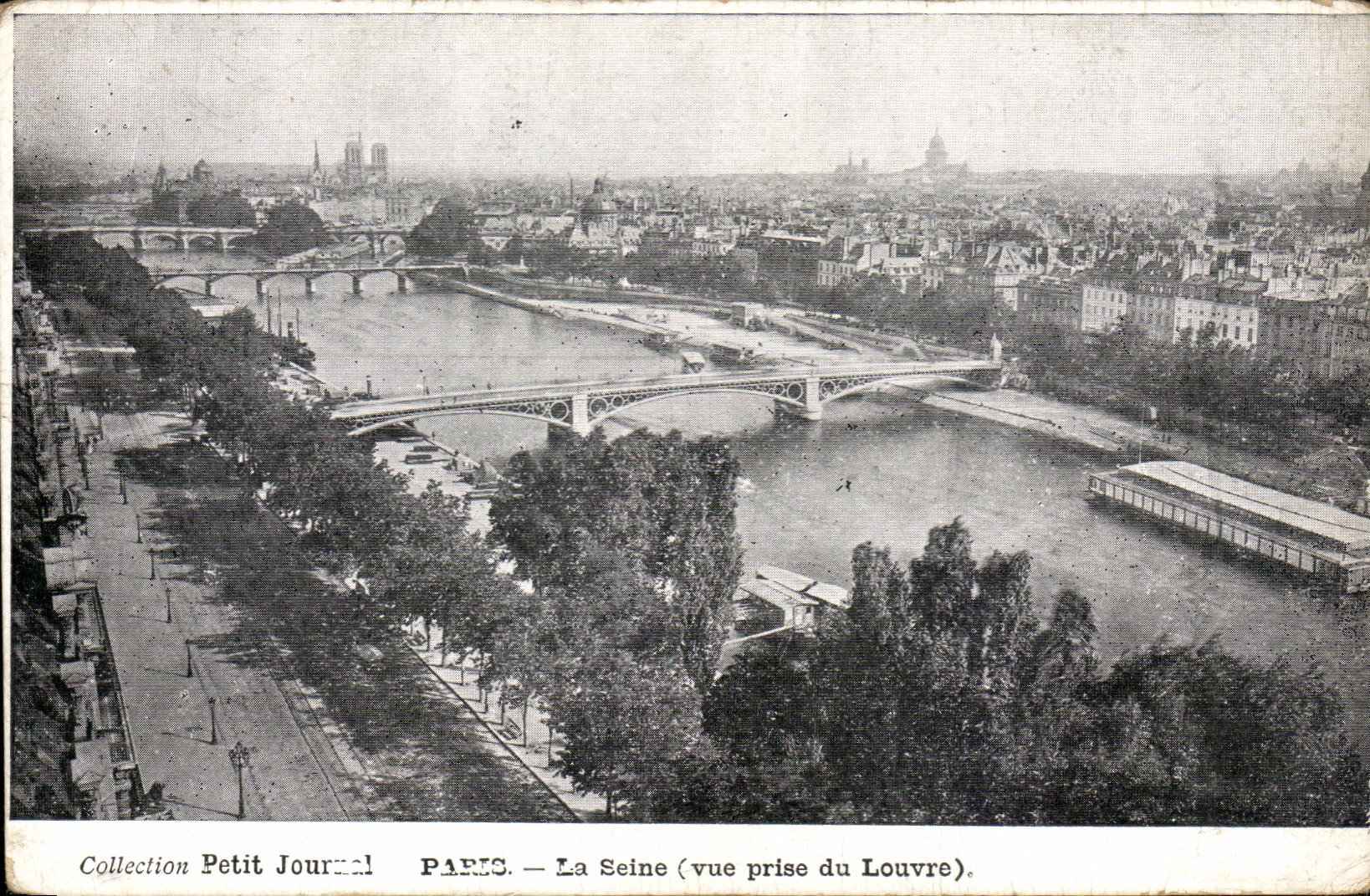 Paris CPA La Seine (vue prise du Louvre)