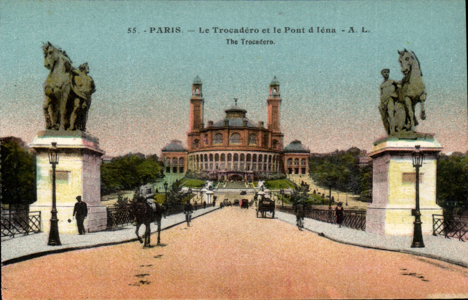 Paris CPA Trocadero and the bridge of Iena