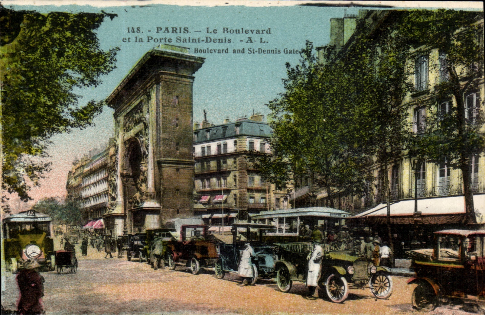 Paris CPA the boulevard and the door Saint Denis