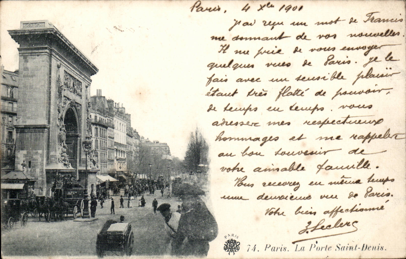 Paris CPA the door Saint Denis