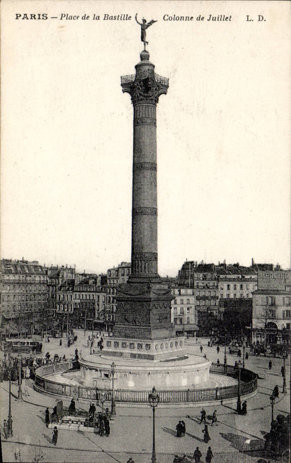 Paris CPA Places Bastille Column of July