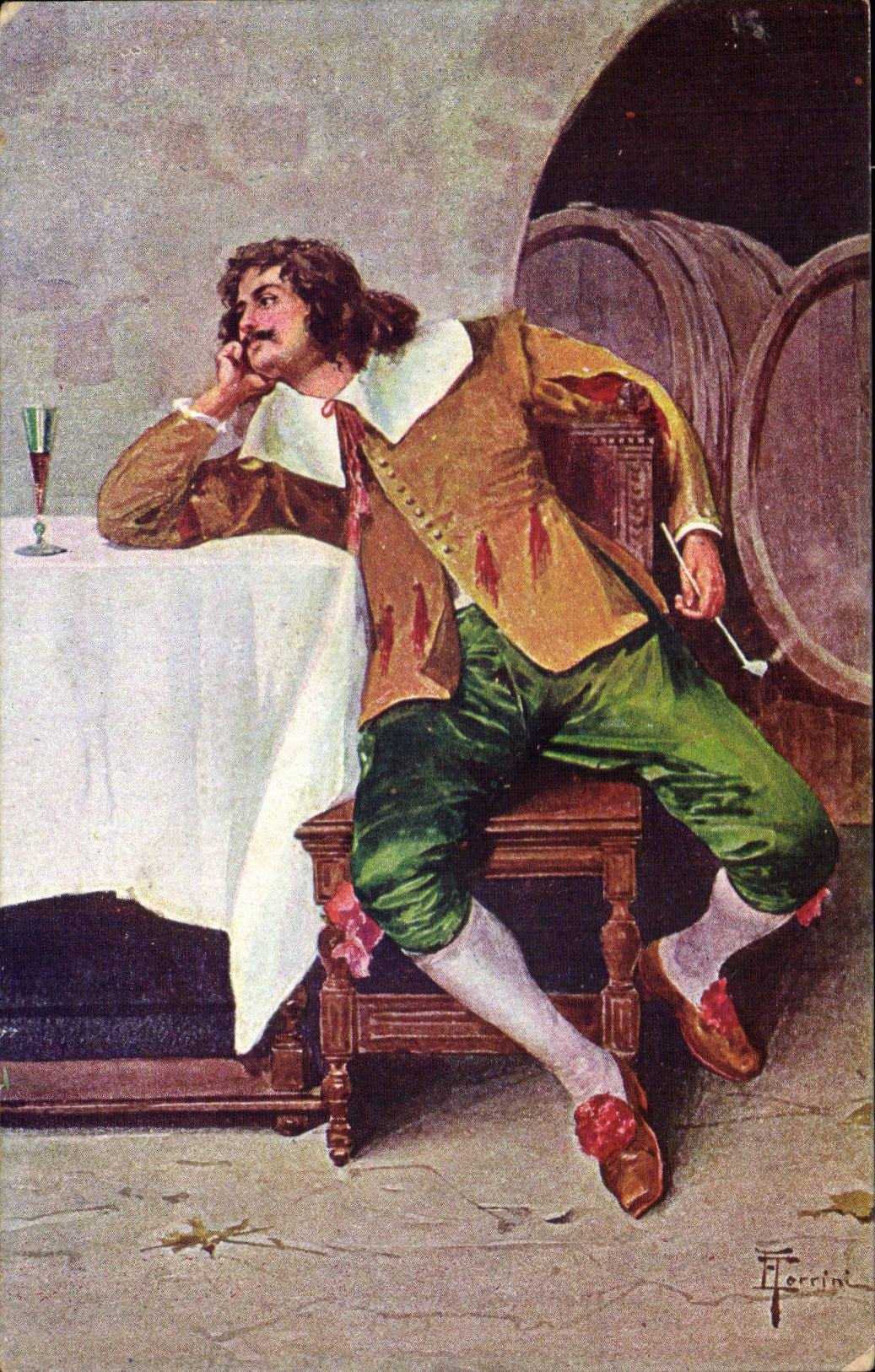 CPA Fantaisie Bourgeois a table 