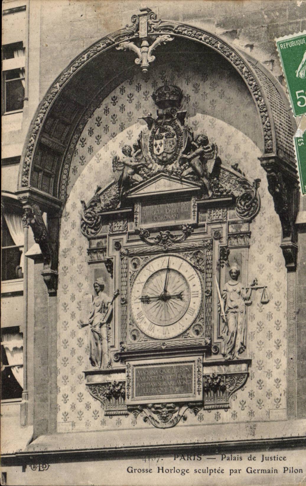 Paris CPA palais de justice Grosse horloge par Germain Pilon