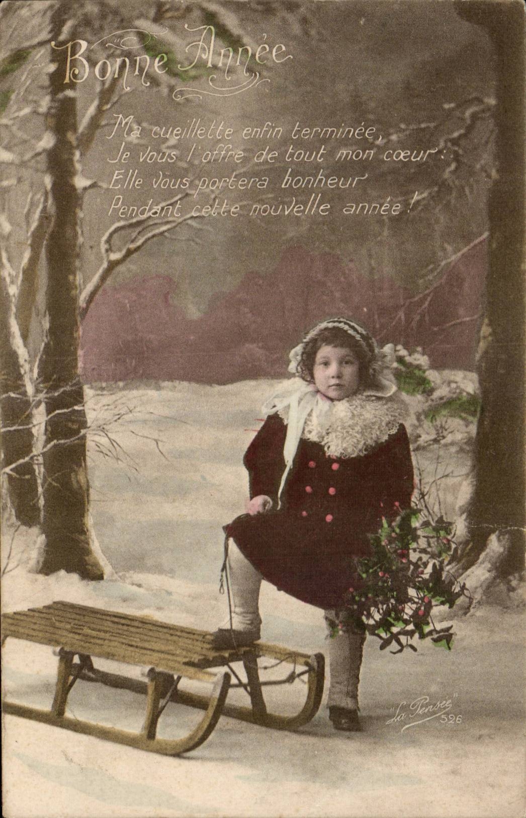 CPA Fantasy Child Happy New Year (toboggan)