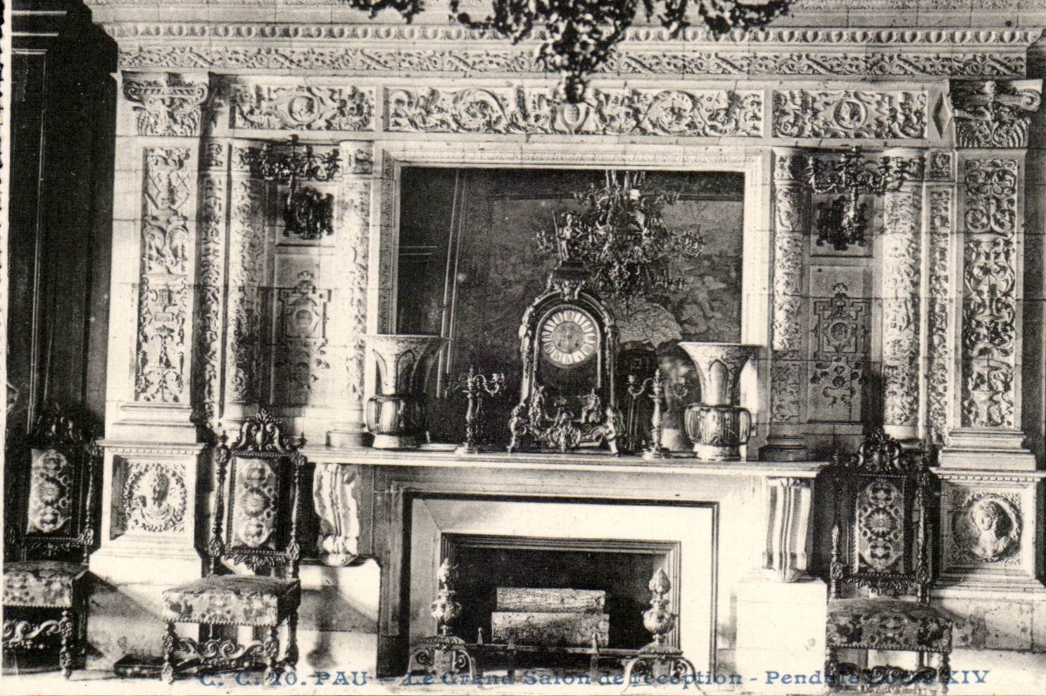 Pau-CPA Aufnahmeraum Taktgeber Louis XIV Schloss-Henri-IV grosser