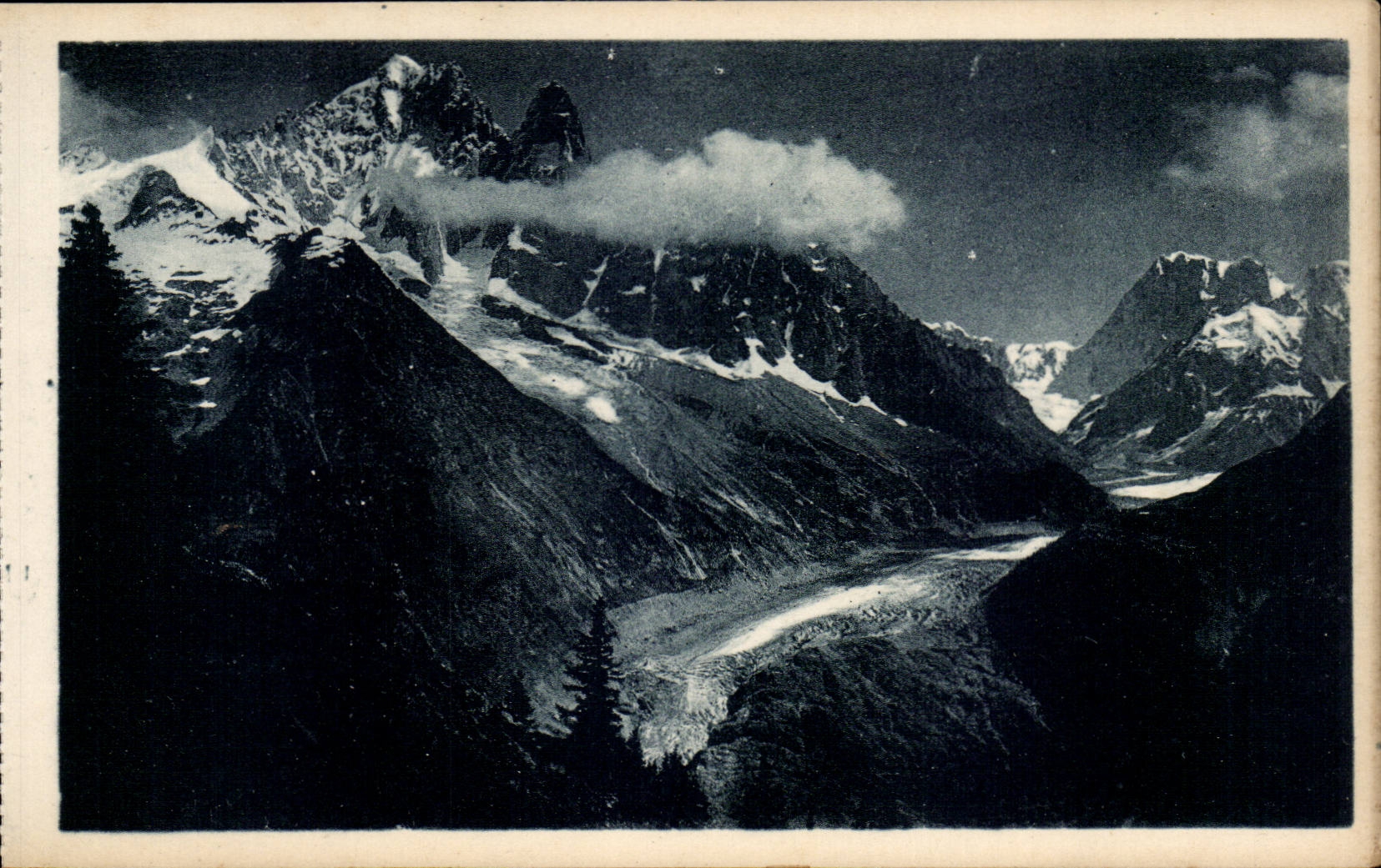 Chamonix CPA Mer de glace vue de la Flegere
