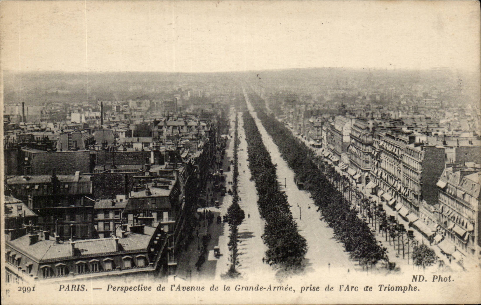 Paris - 8 - the Avenue of the Large Army taken of Arc de Triomphe - CPA
