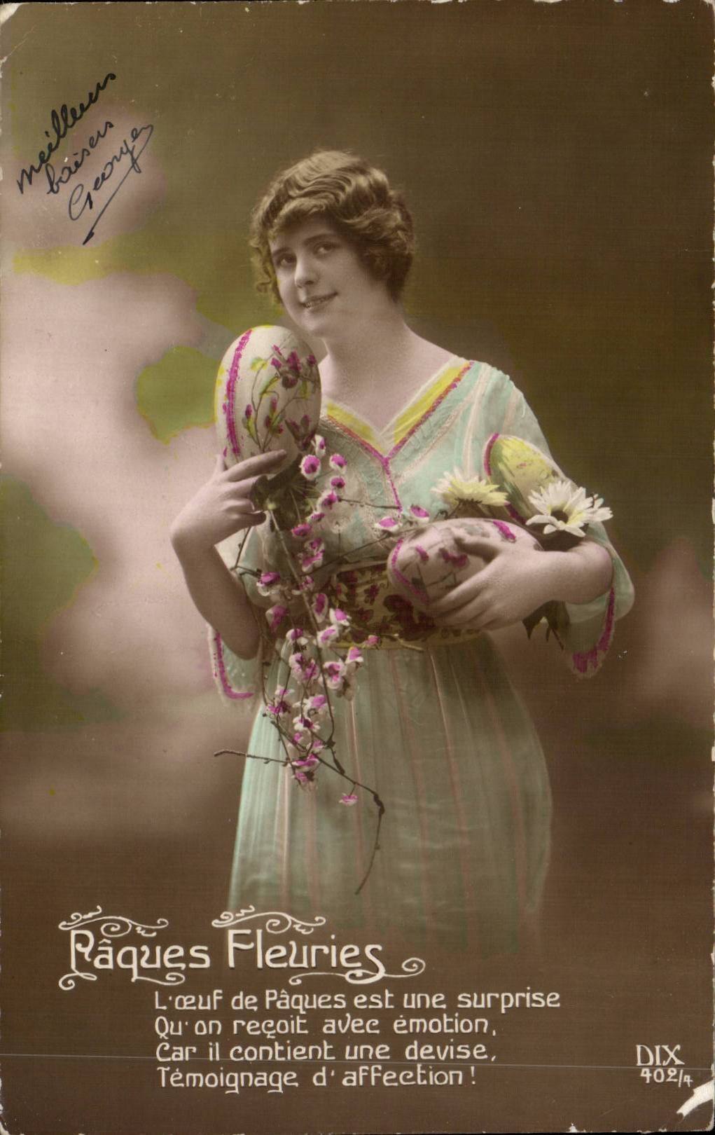 Fantasy - Woman - Easter - Eggs - Easter Egg - Ostern - CPA