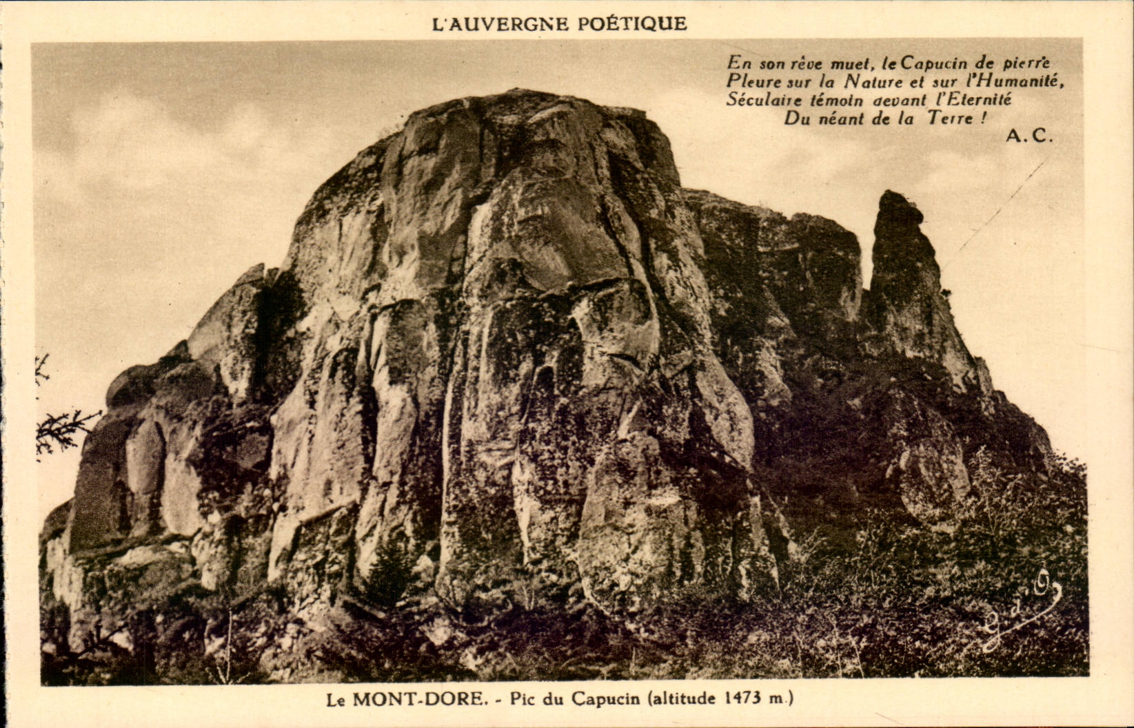 Poetic Auvergne - the Mount Gilds In its dumb dream - the Capuchin of Pierre - CPA
