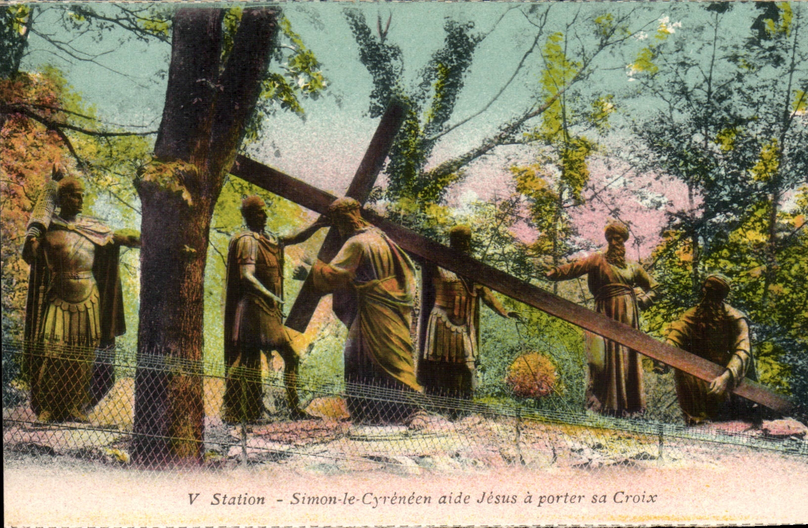 Religion - V - Simon helps Jesus has to carry the cross - CPA