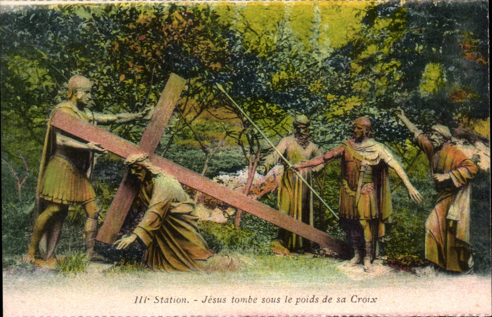 Religion - III - Jesus falls on the weights from the cross - CPA