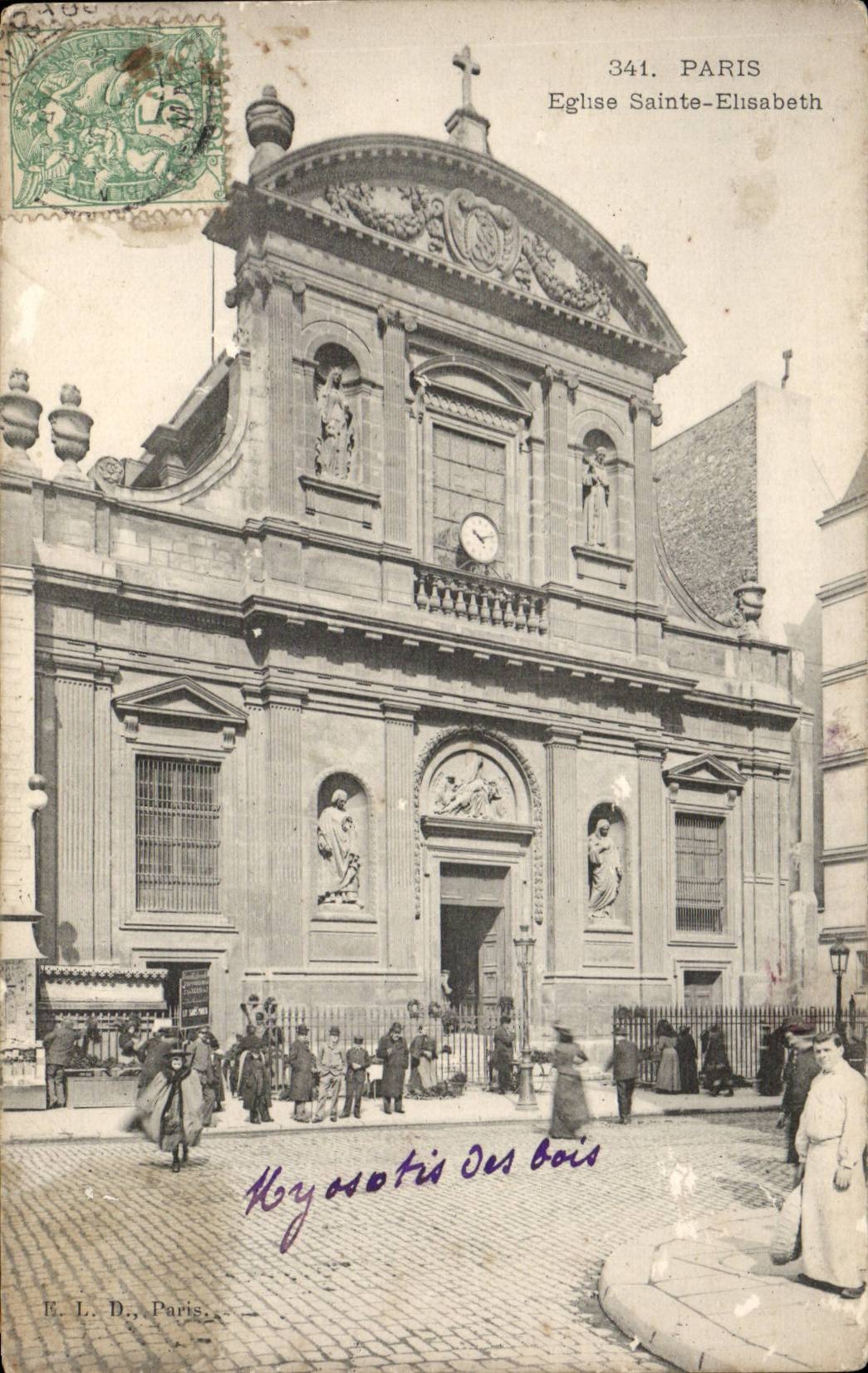 Paris - 3 - Church Saint Elisabeth - CPA