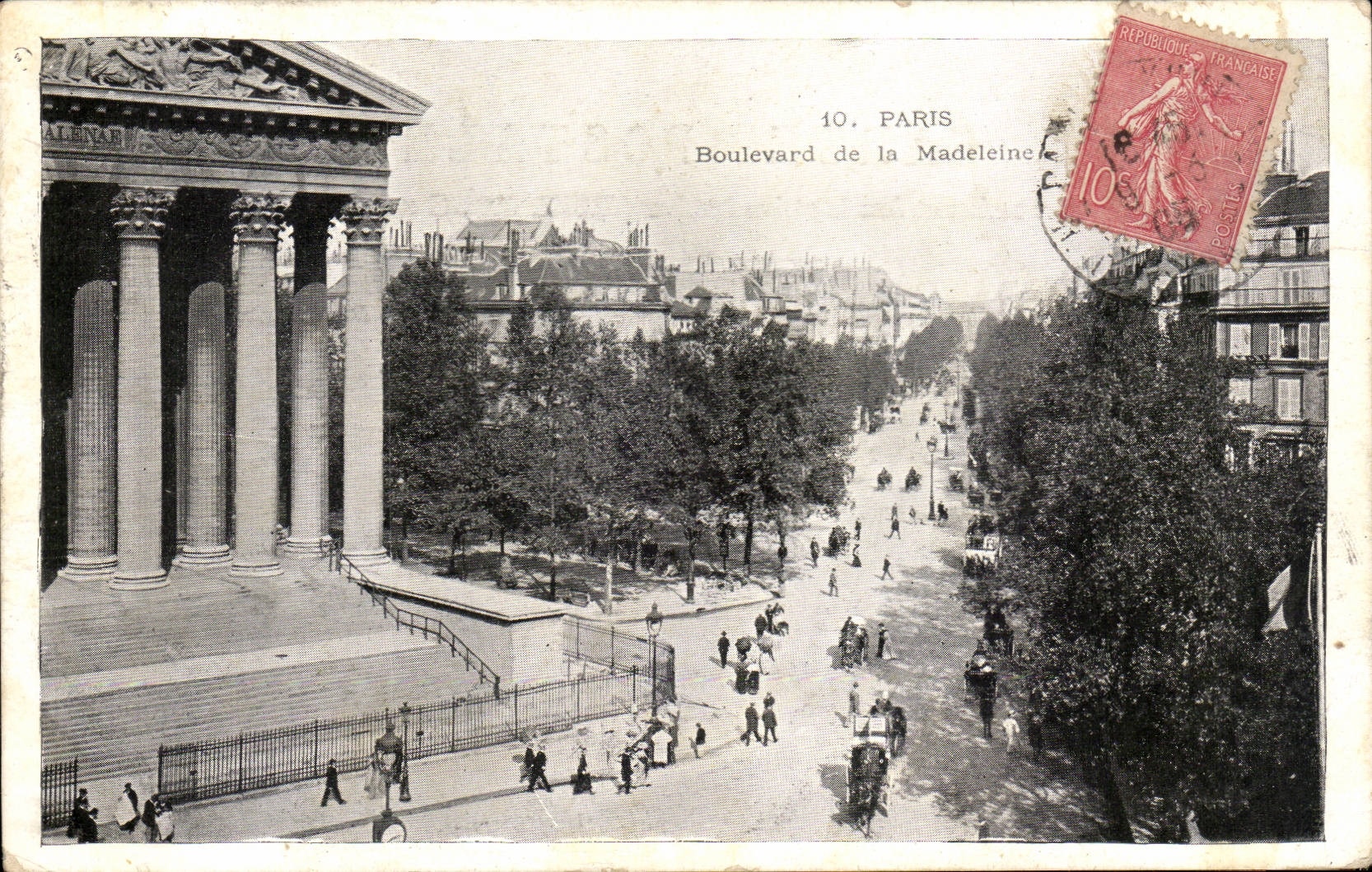 Paris - 8 - Boulevard of Madeleine CPA