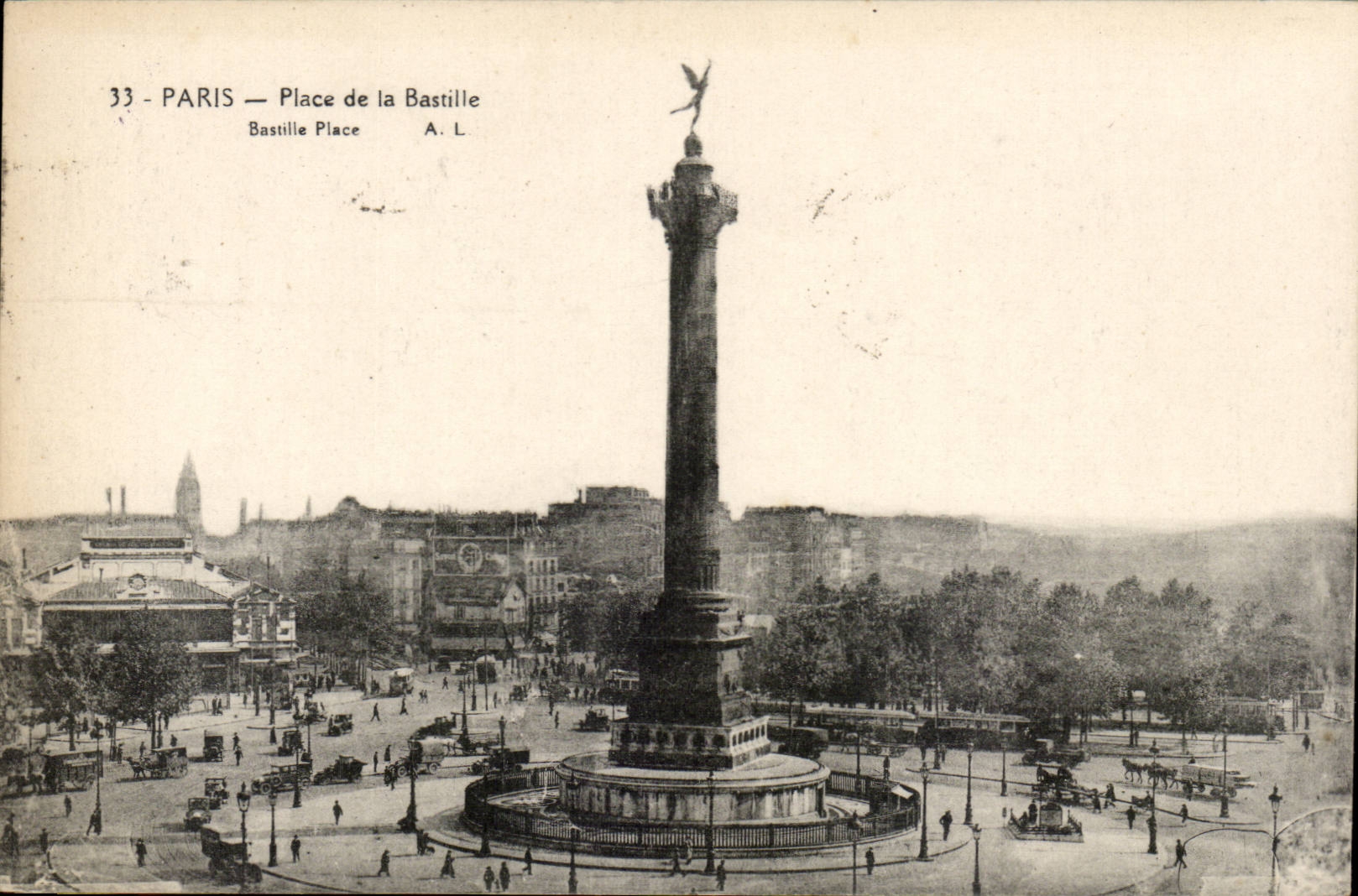 Paris - 10 - Place of Bastille CPA