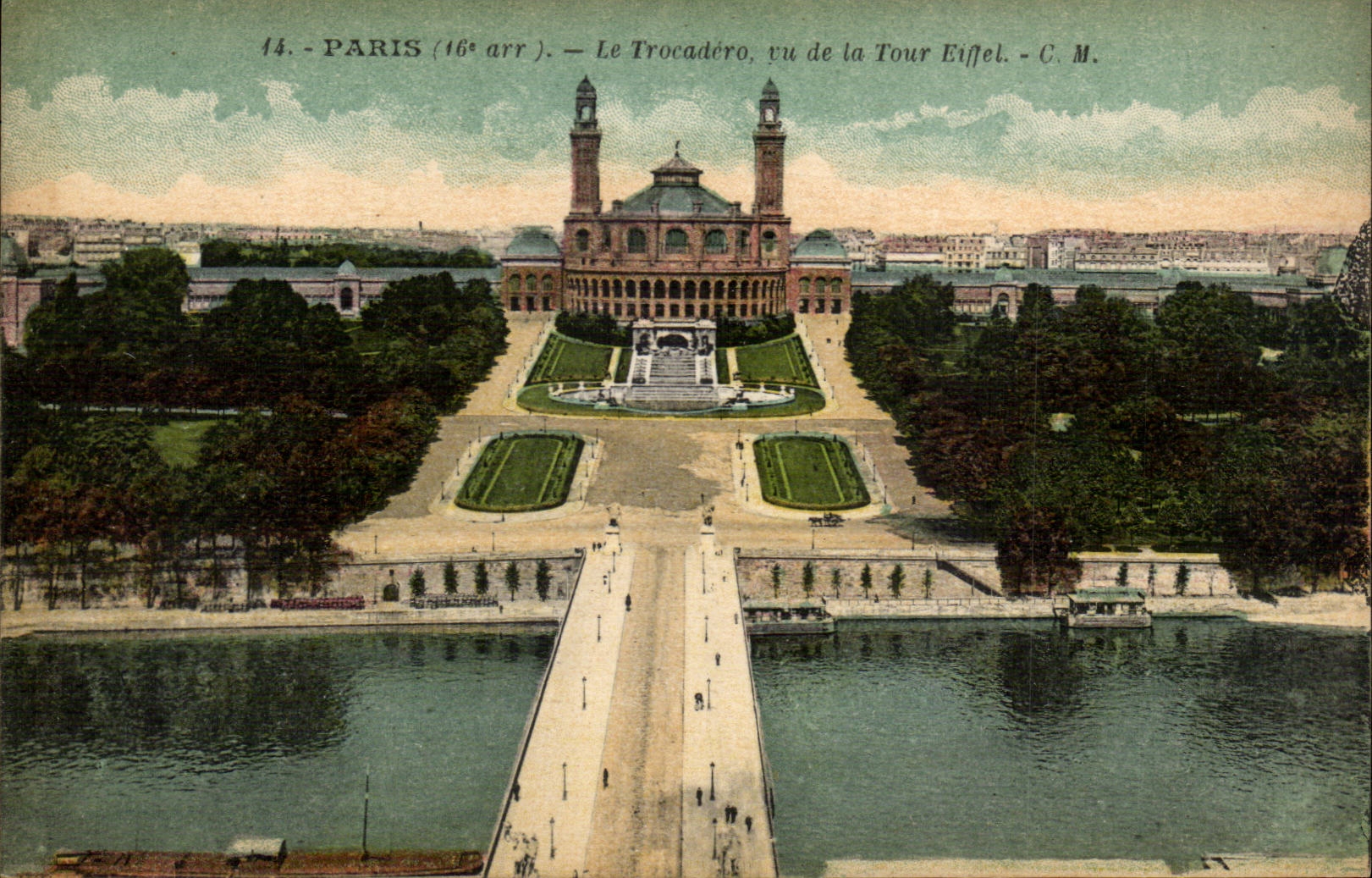 Paris - 16 - Le Trocadero vu de la Tour Eiffel - CPA
