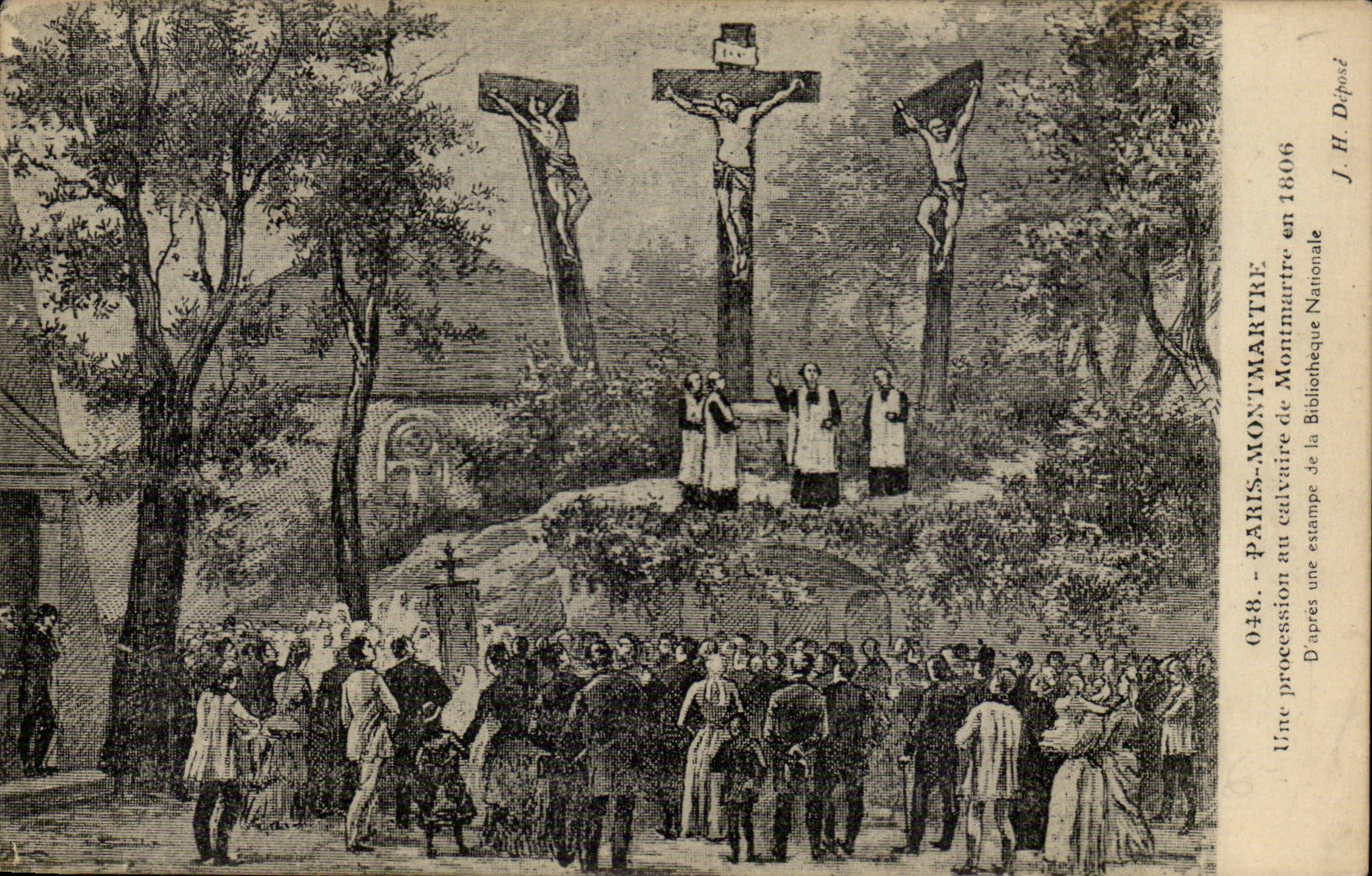 Paris - 18 - Une Procession au Calvaire de Montmartre en 1806 - CPA