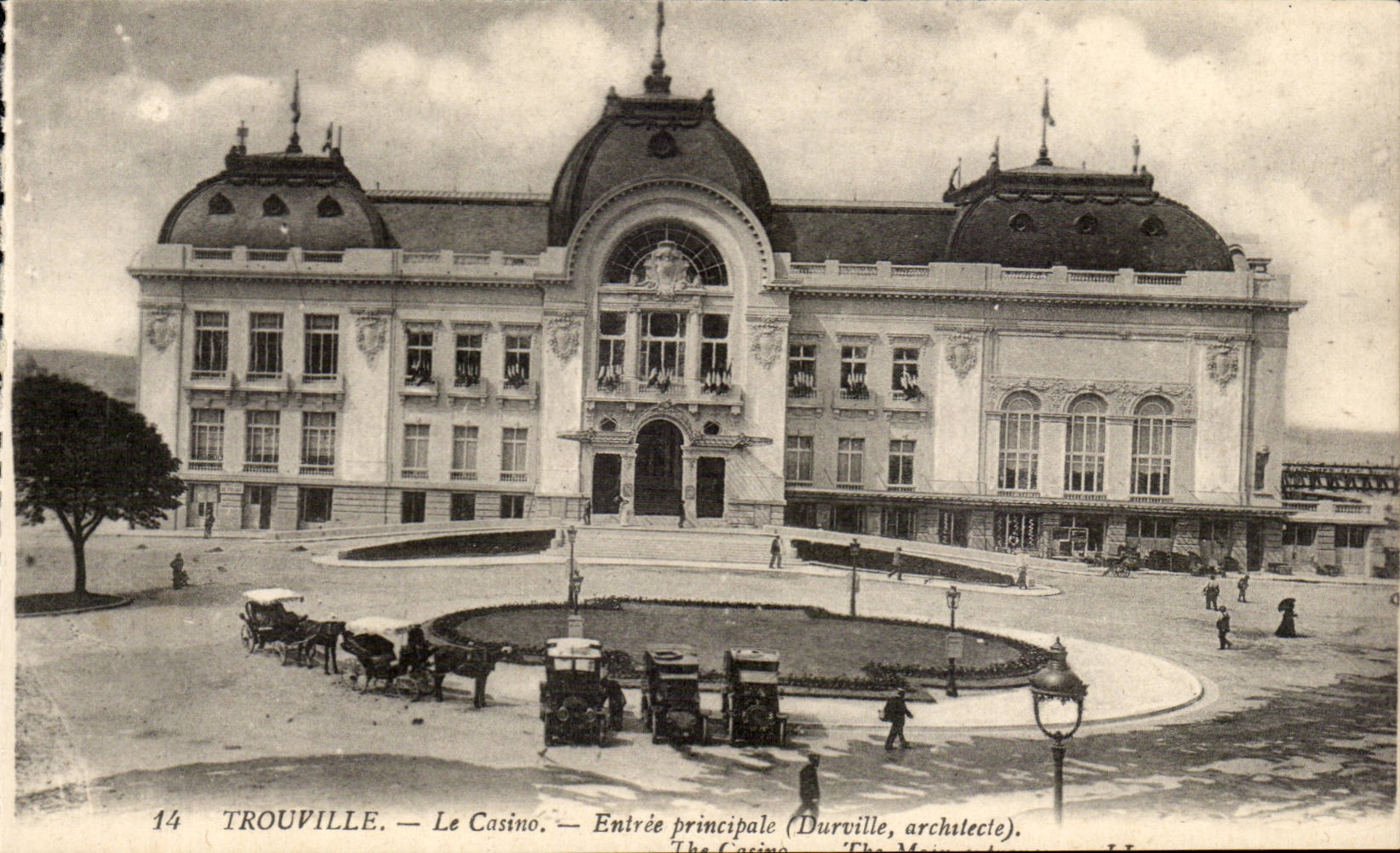 Trouville - the Casino - Entrance Principal - car - CPA