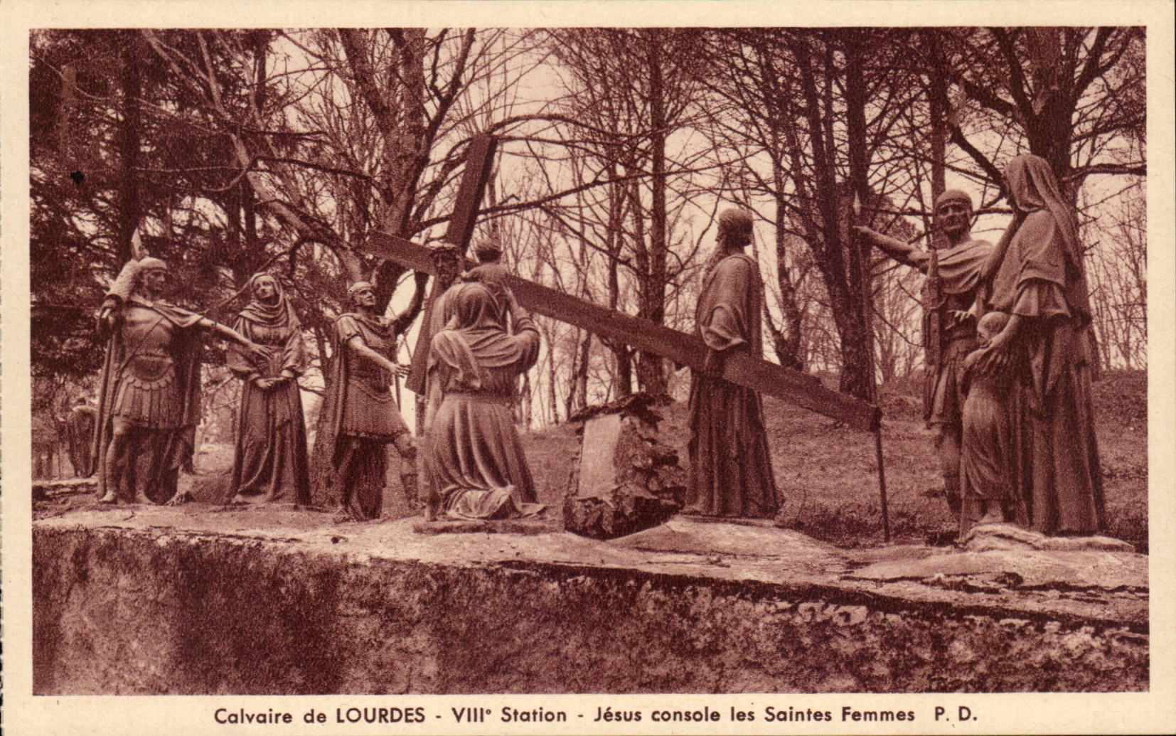 Lourdes - Martyrdom of Lourdes - VIII Station - Jesus comforts Saintes Women - CPA