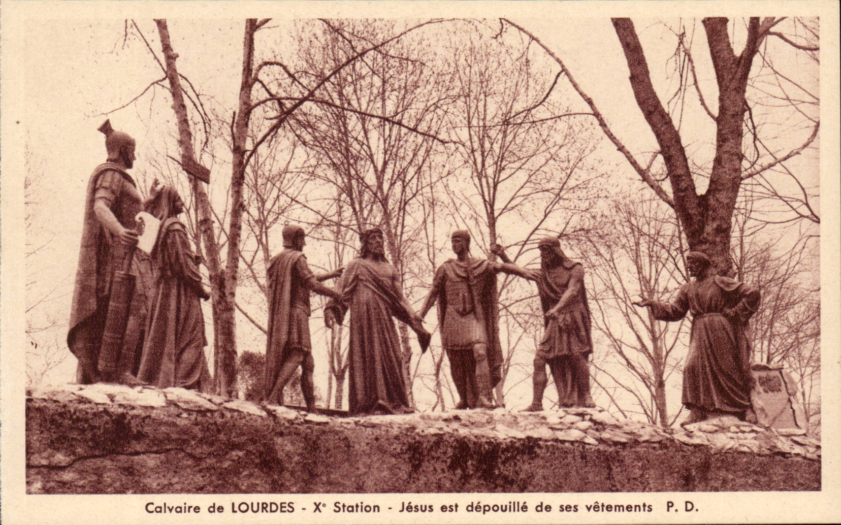 Lourdes - Martyrdom of Lourdes - X Station - Jesus is skin of his clothing - CPA