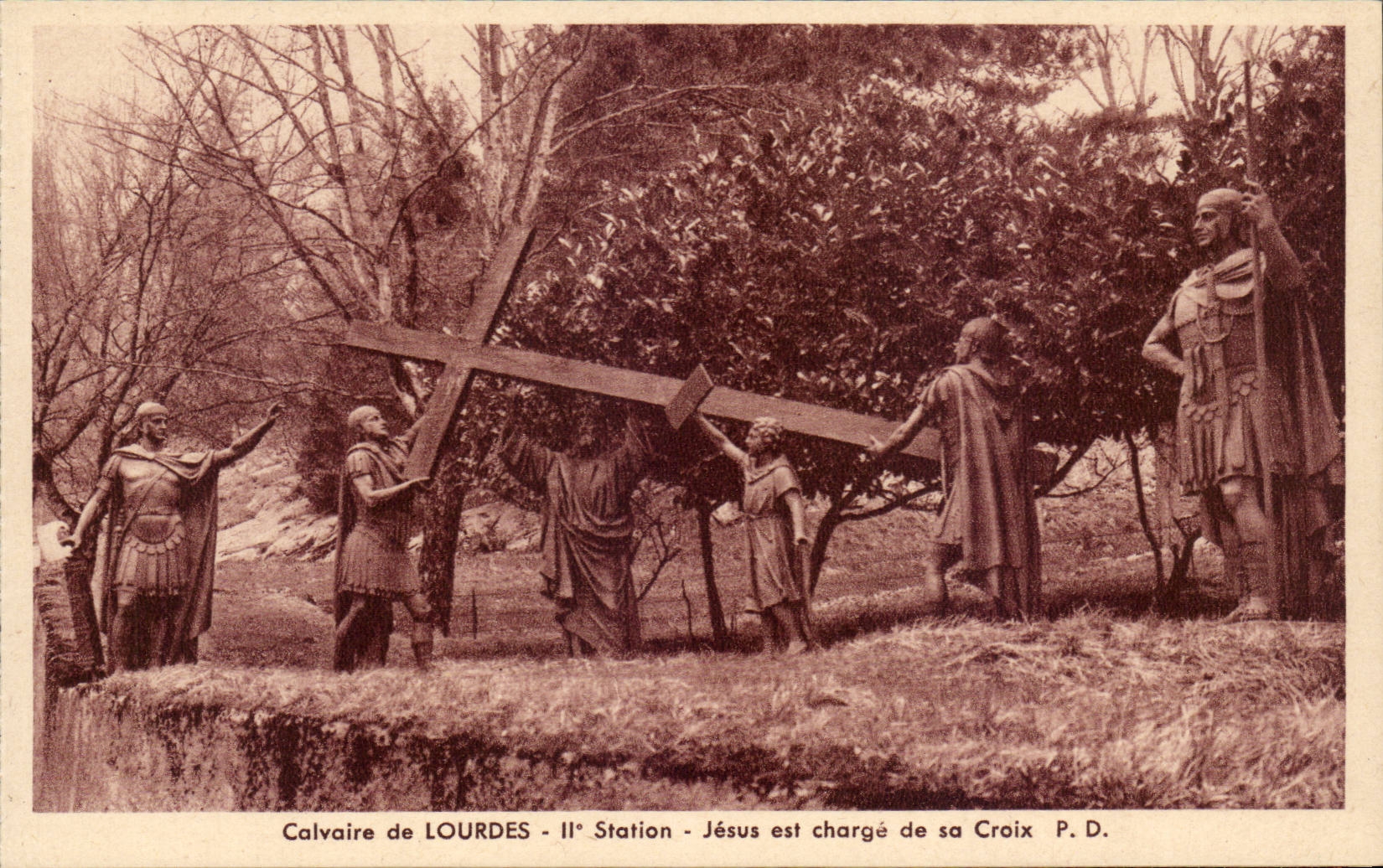 Lourdes - Martyrdom of Lourdes - II Station - Jesus is Charge of his Cross - CPA