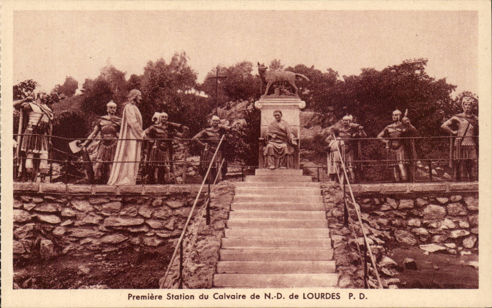 Lourdes - Martyrdom of Lourdes - I Station - First Station - CPA