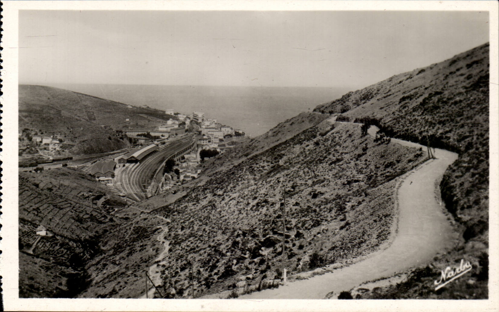 Cerbere - the Road of Spain and View on the City - CPA