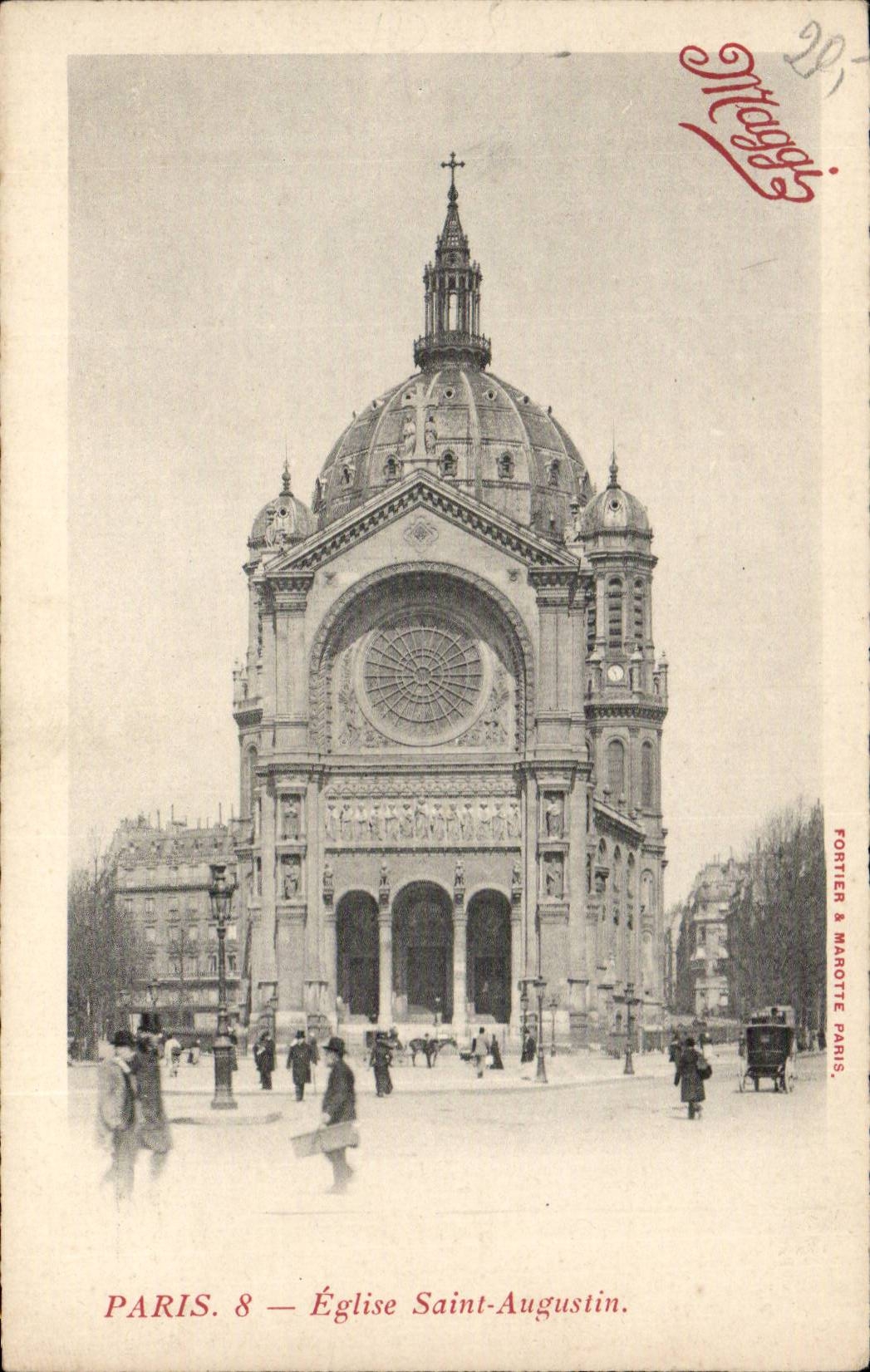 Paris - 8 - Church Saint Augustin CPA