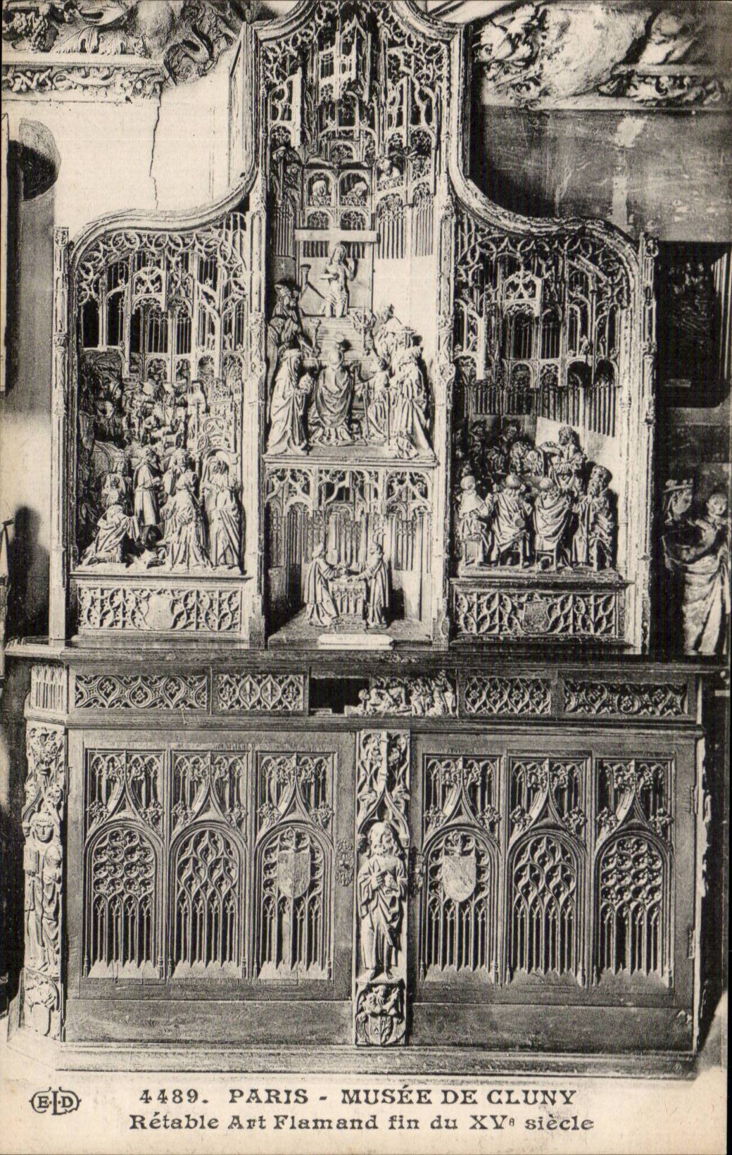 Paris - 5 - Museum of Cluny - Retable fine Flemish Art XV century CPA