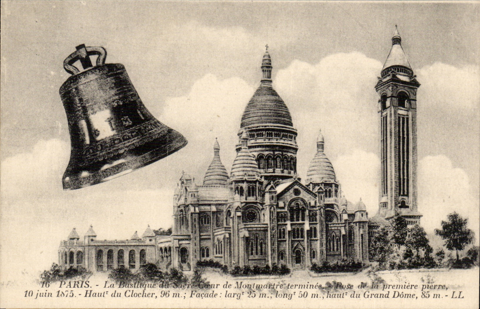 Paris - 18 - La Basilique Montmartre - Cloche CPA