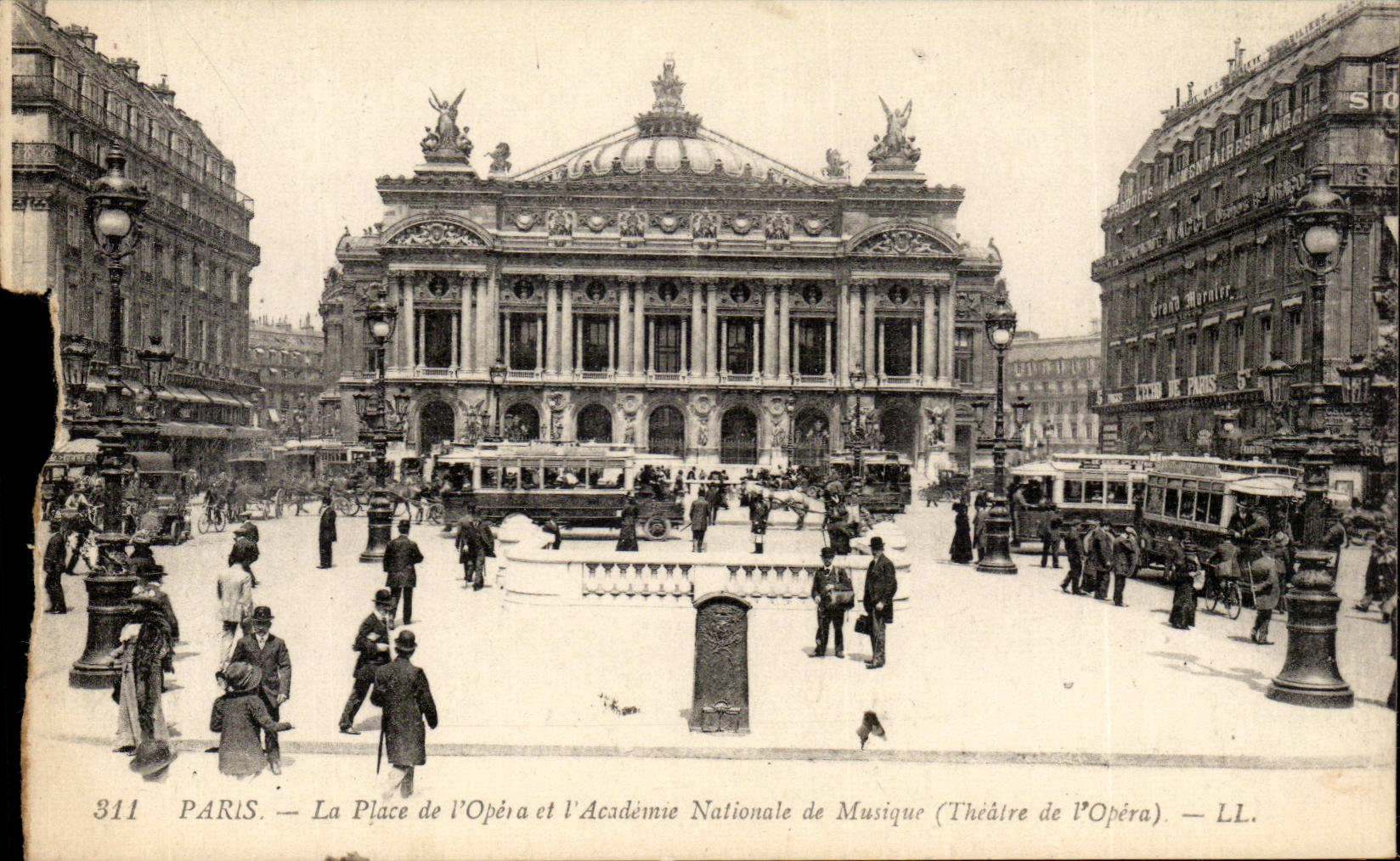 Paris - 9 - La Place de L'Opera et l'Academie Nationale de Musique CPA 