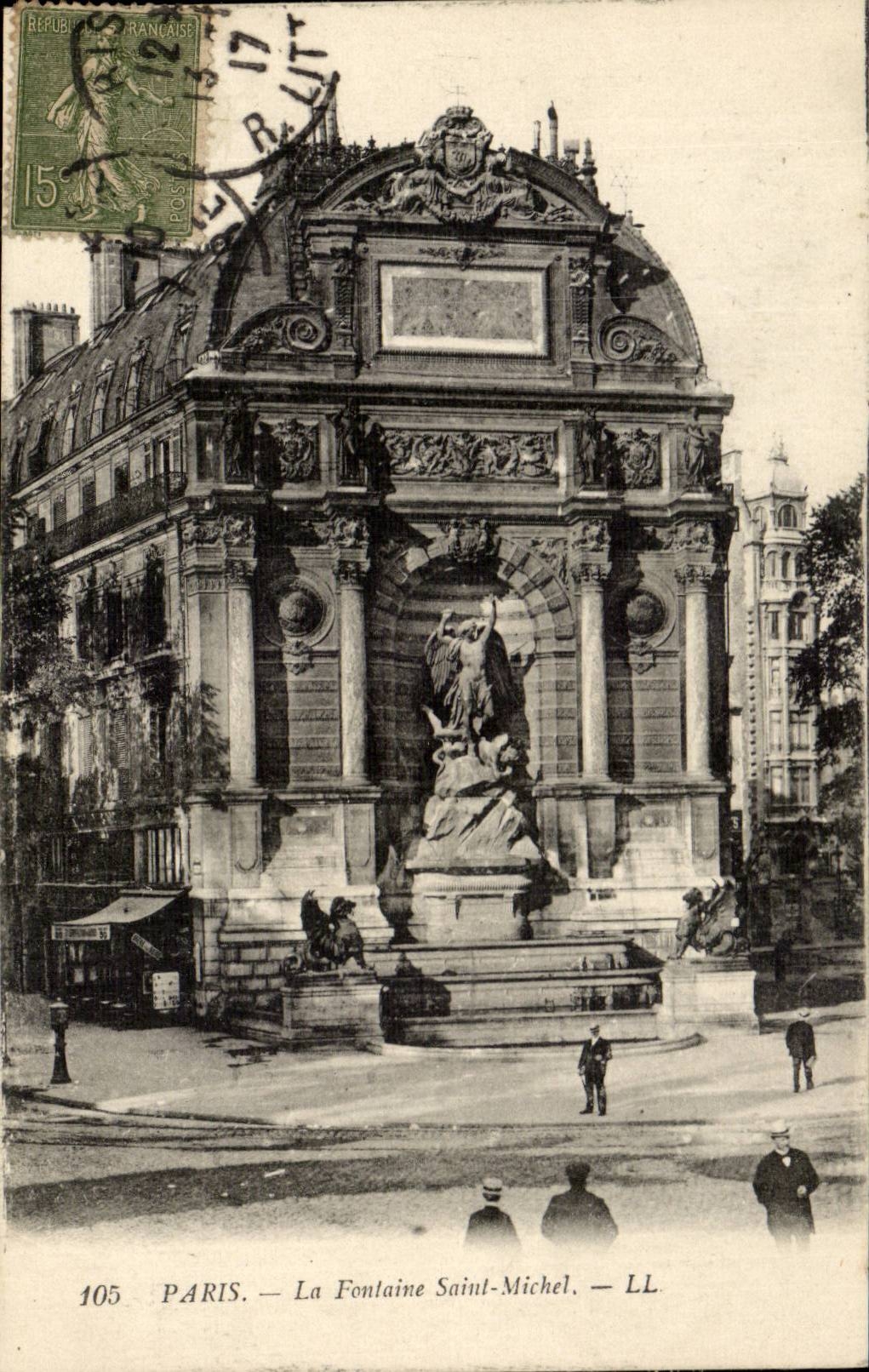 Paris - 4 - La Fontaine Saint Michel CPA 