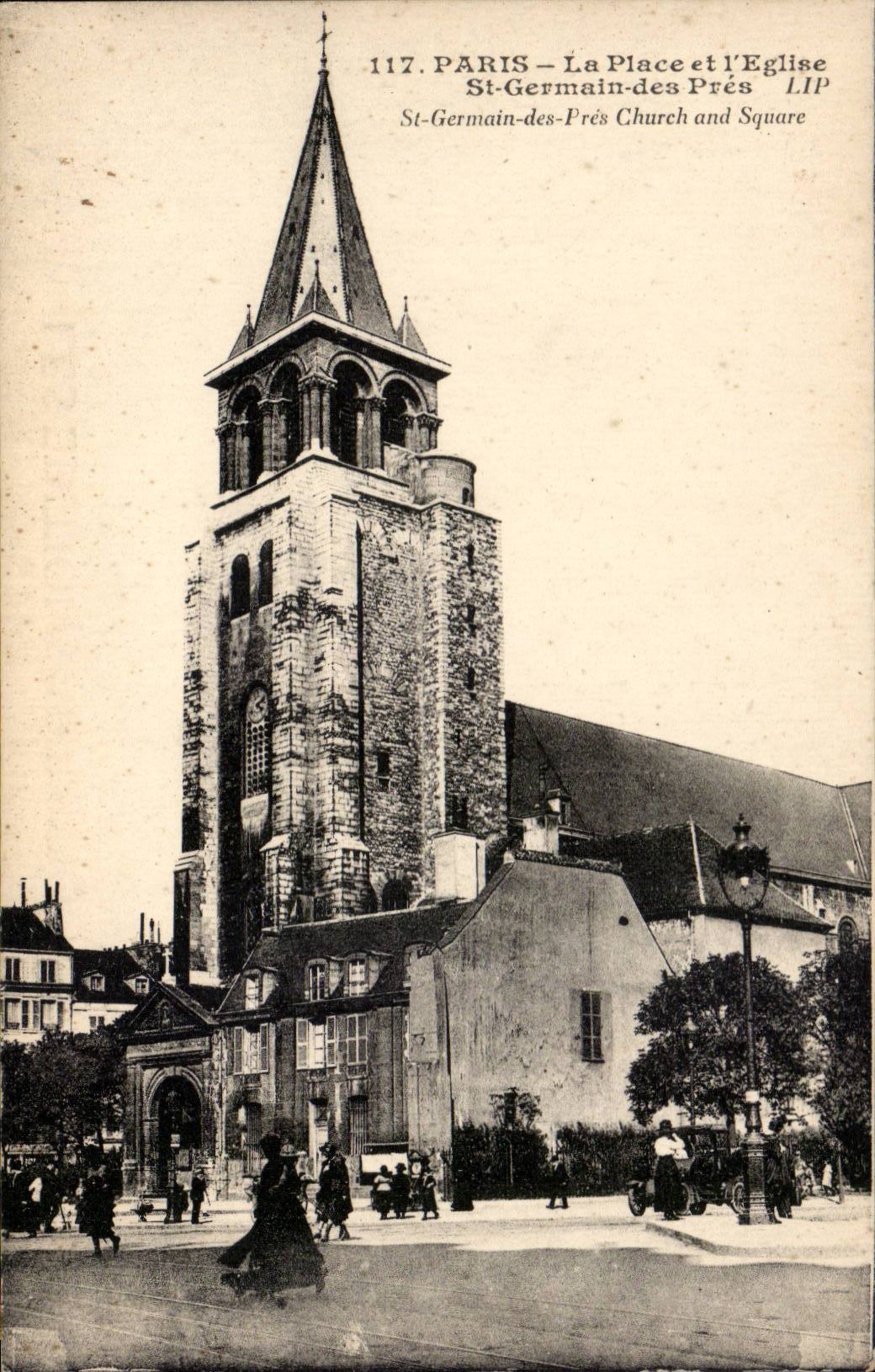 Paris - 6 - Saint Germain of Close - the Place and Church CPA