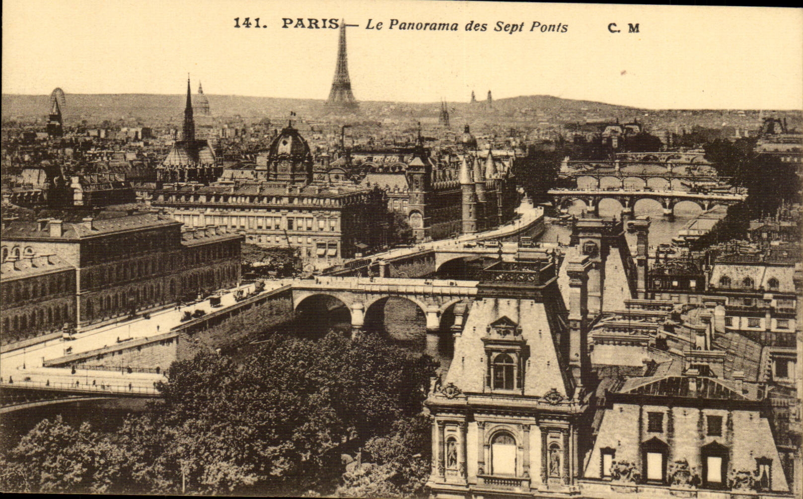 Paris - 1 - Le Panorama des Sept Ponts CPA