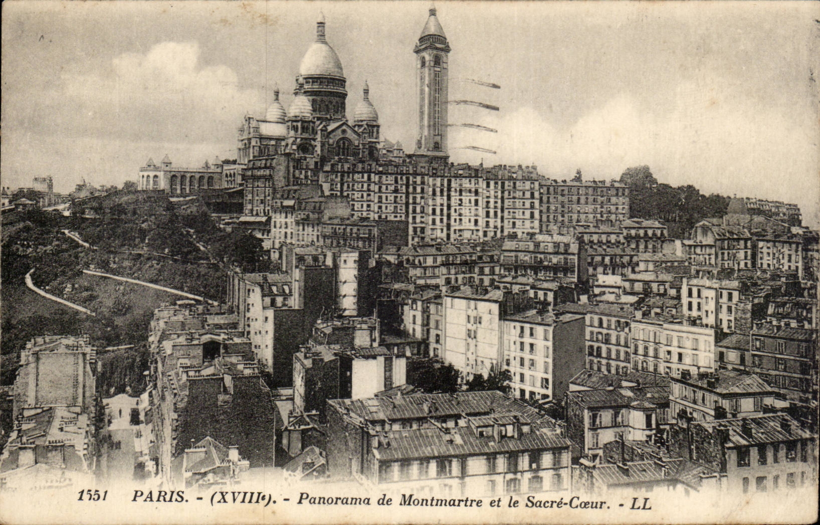 Paris - 18 - Panorama de Montmartre et Le Sacre Coeur - CPA