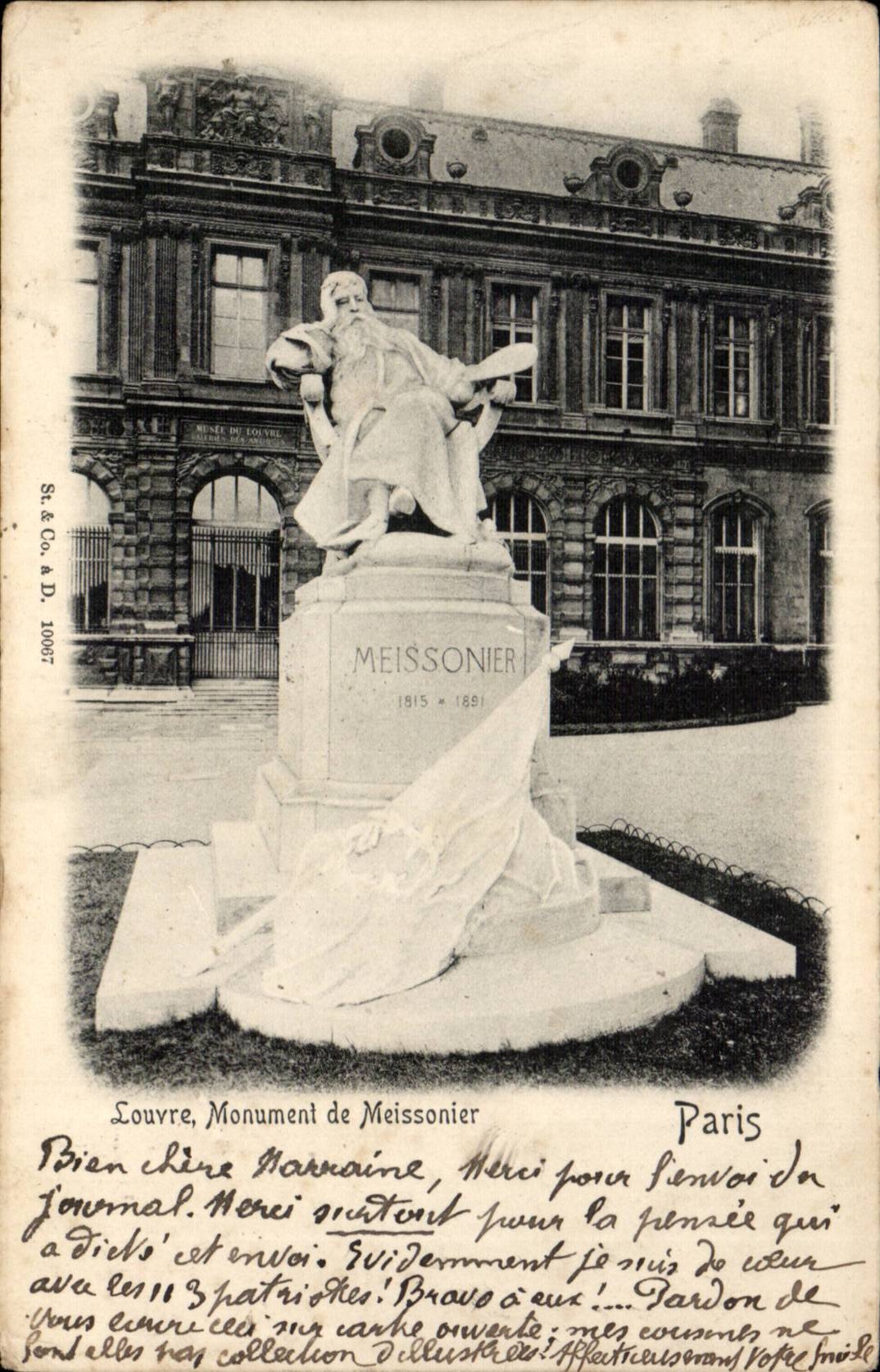 Paris - 1 - Louvre - Monument de Meissonier - CPA