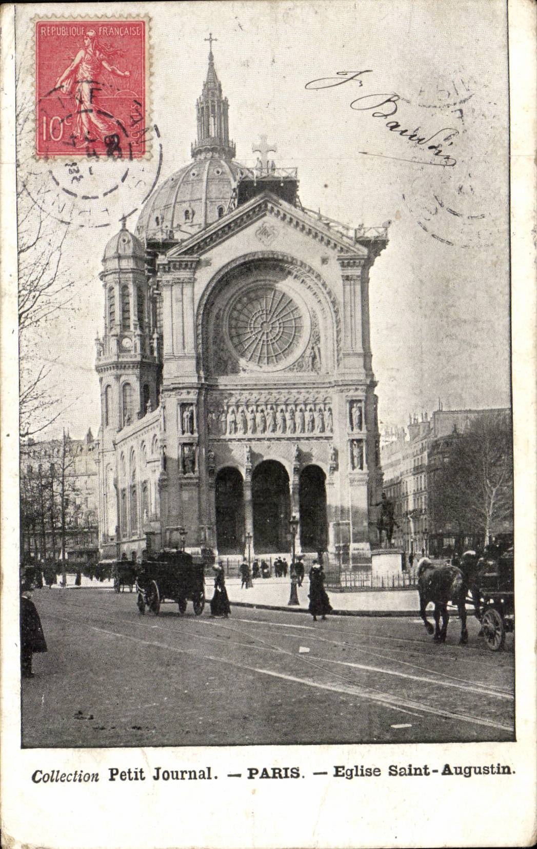 Paris - 8 - Collection Small Newspaper - Church St Augustin - CPA