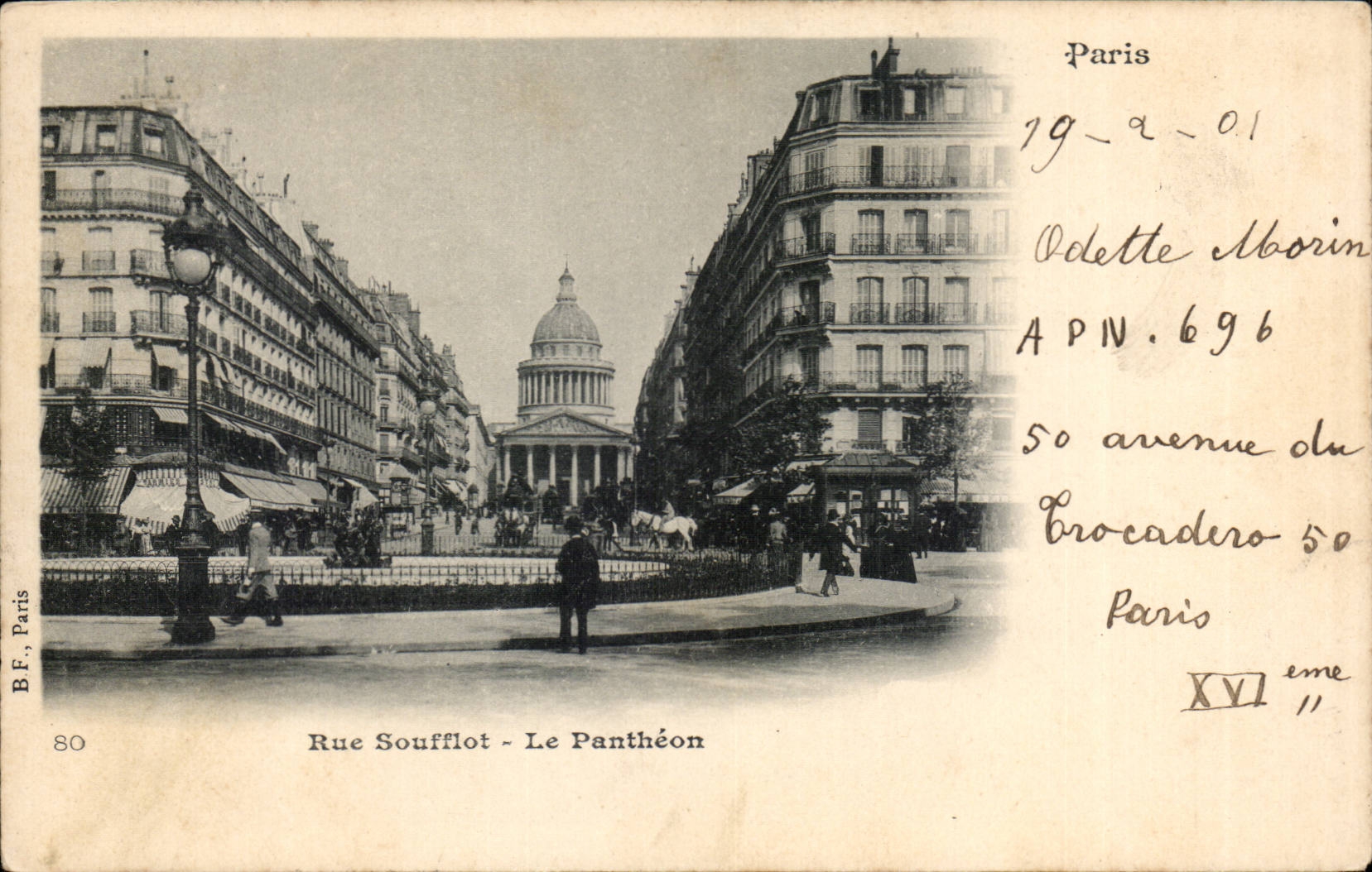 Paris - 5 - Street Soufflot - the Pantheon - CPA