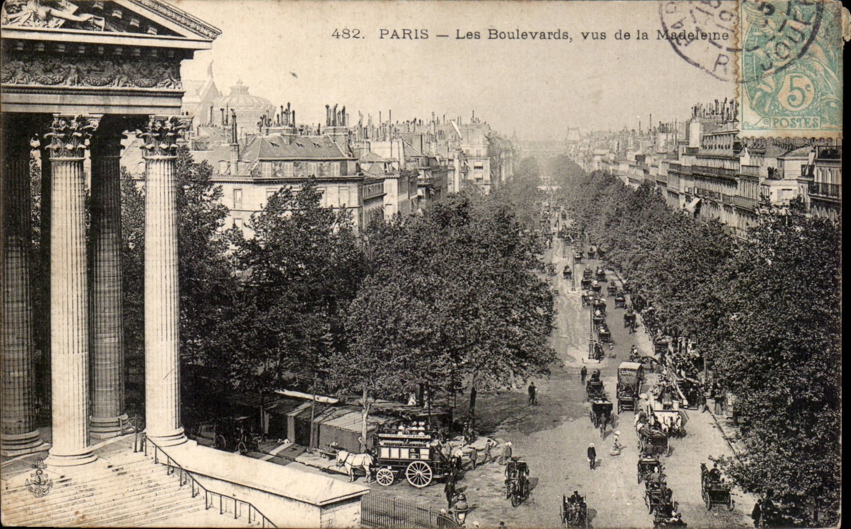 Paris - 8 - Boulevards - sight of the Madeleine - CPA