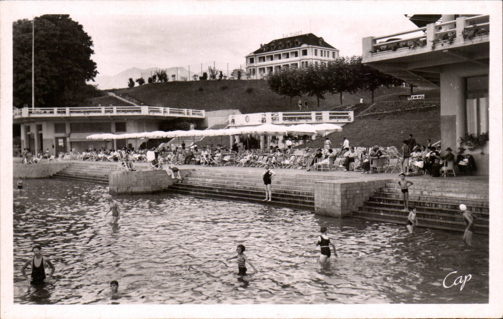Evian les Bains - the Beach - CPA