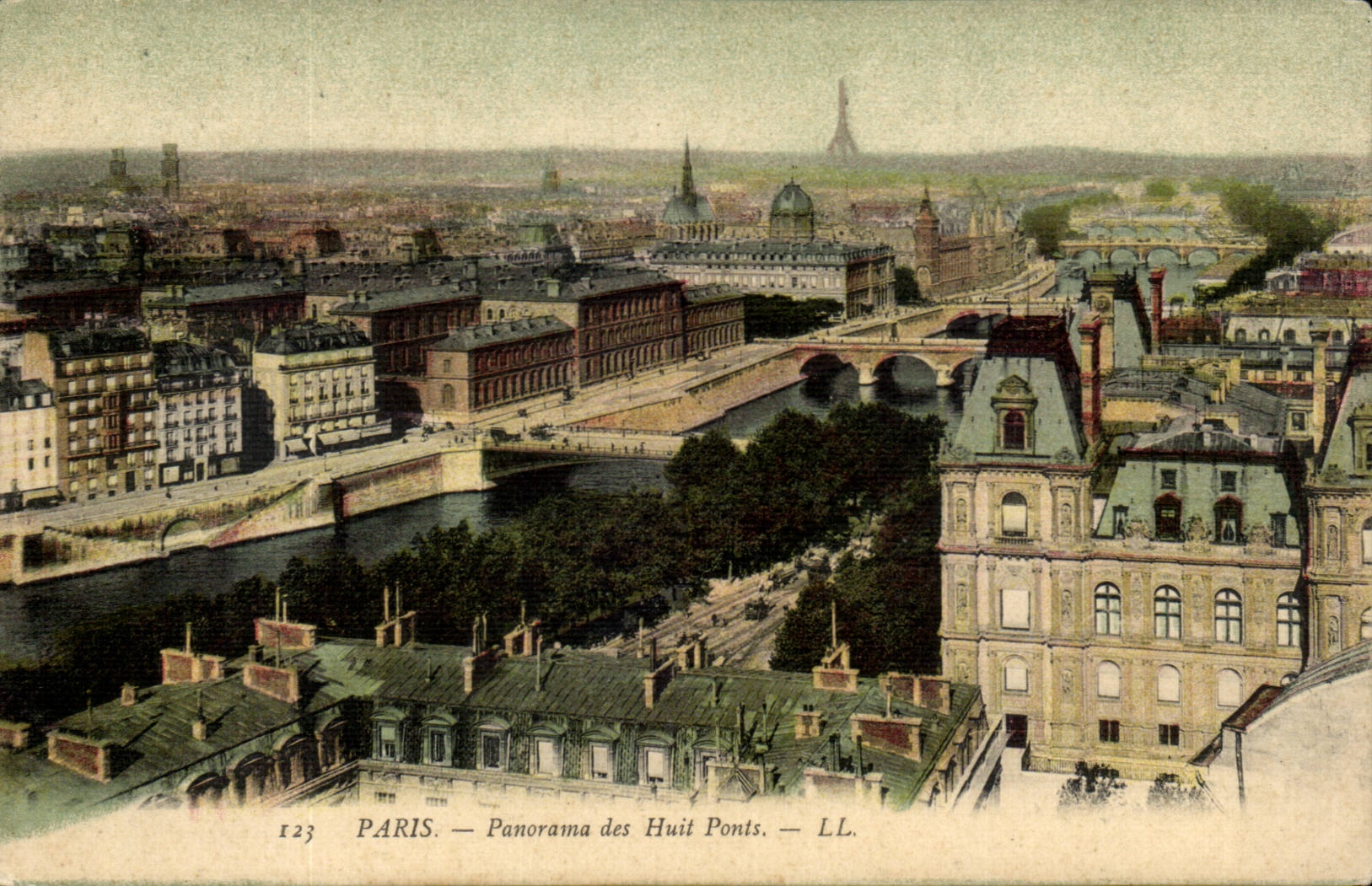 Paris - 1 - Panorama des Huits Ponts - CPA