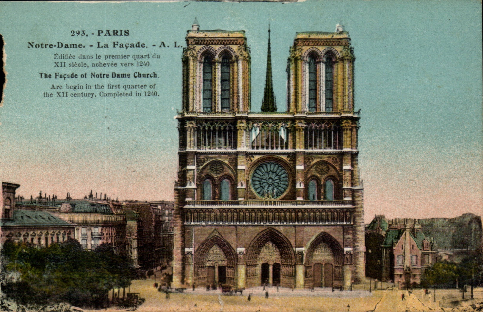 Paris - 4 - Notre Dame - La Facade - CPA 