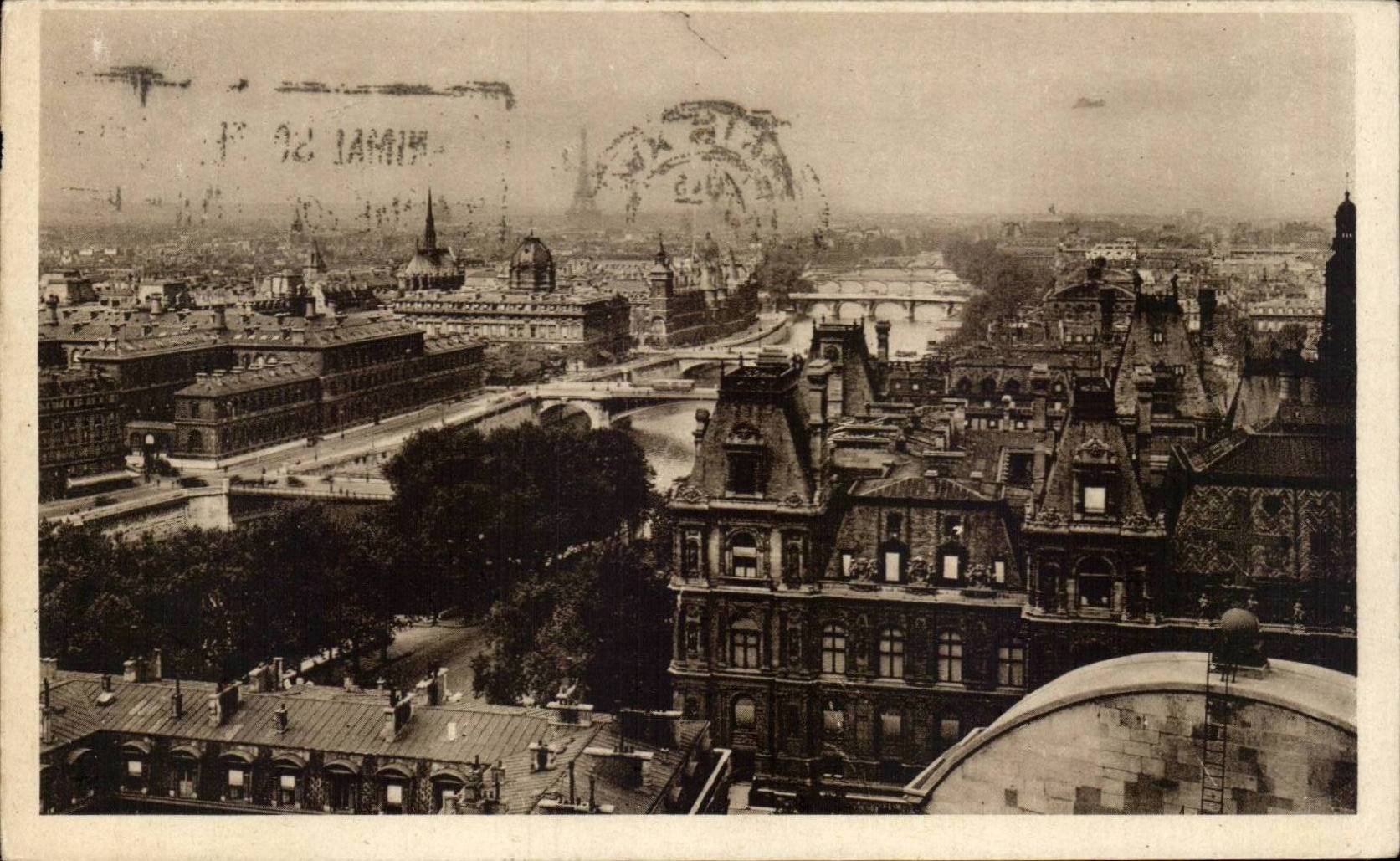 Paris - 1 Panorama des Huits Ponts - CPA