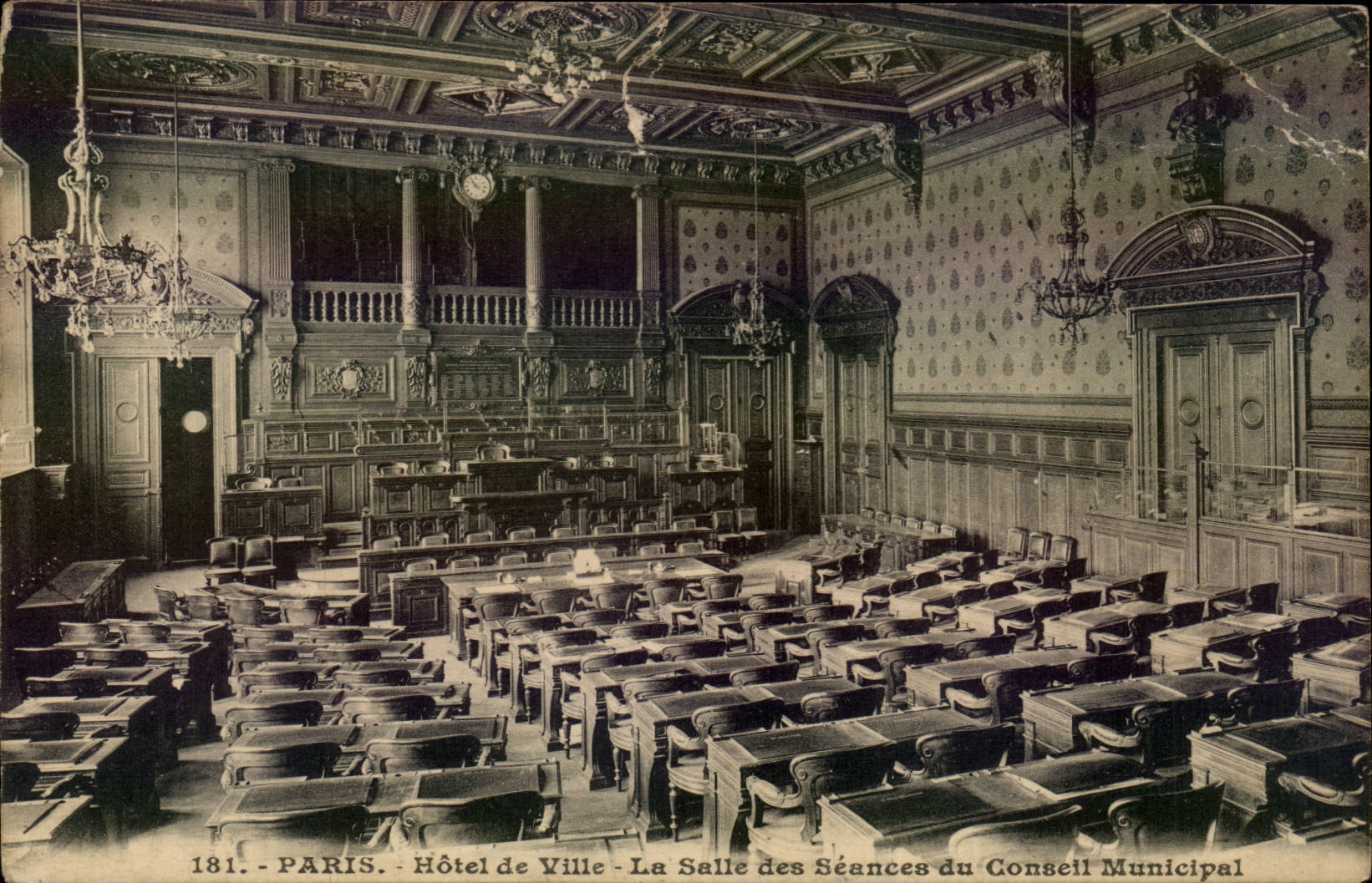 Paris - 4 - Hotel de Ville - La Salle des Seances du Conseil Municipal - CPA