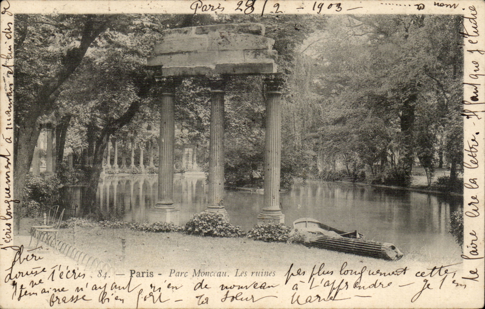 Paris - 8 - Park Heap - Ruins - 1903 CPA