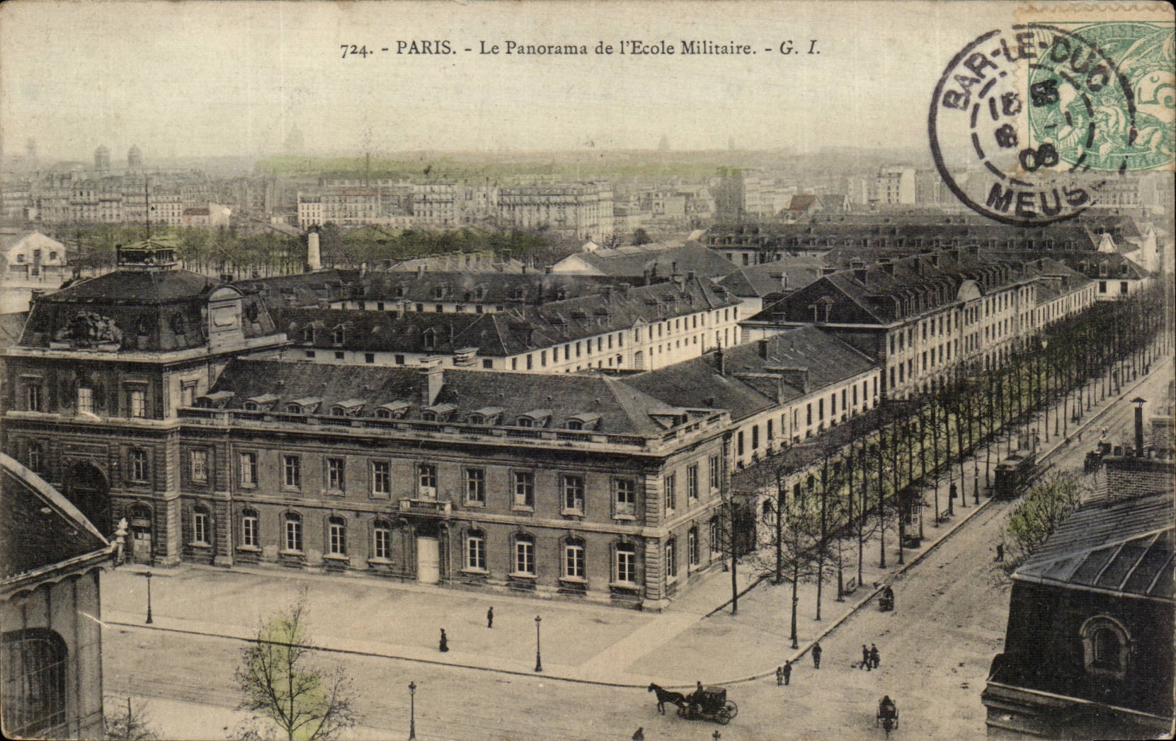 Paris - 7 - the Panorama of Military academy CPA